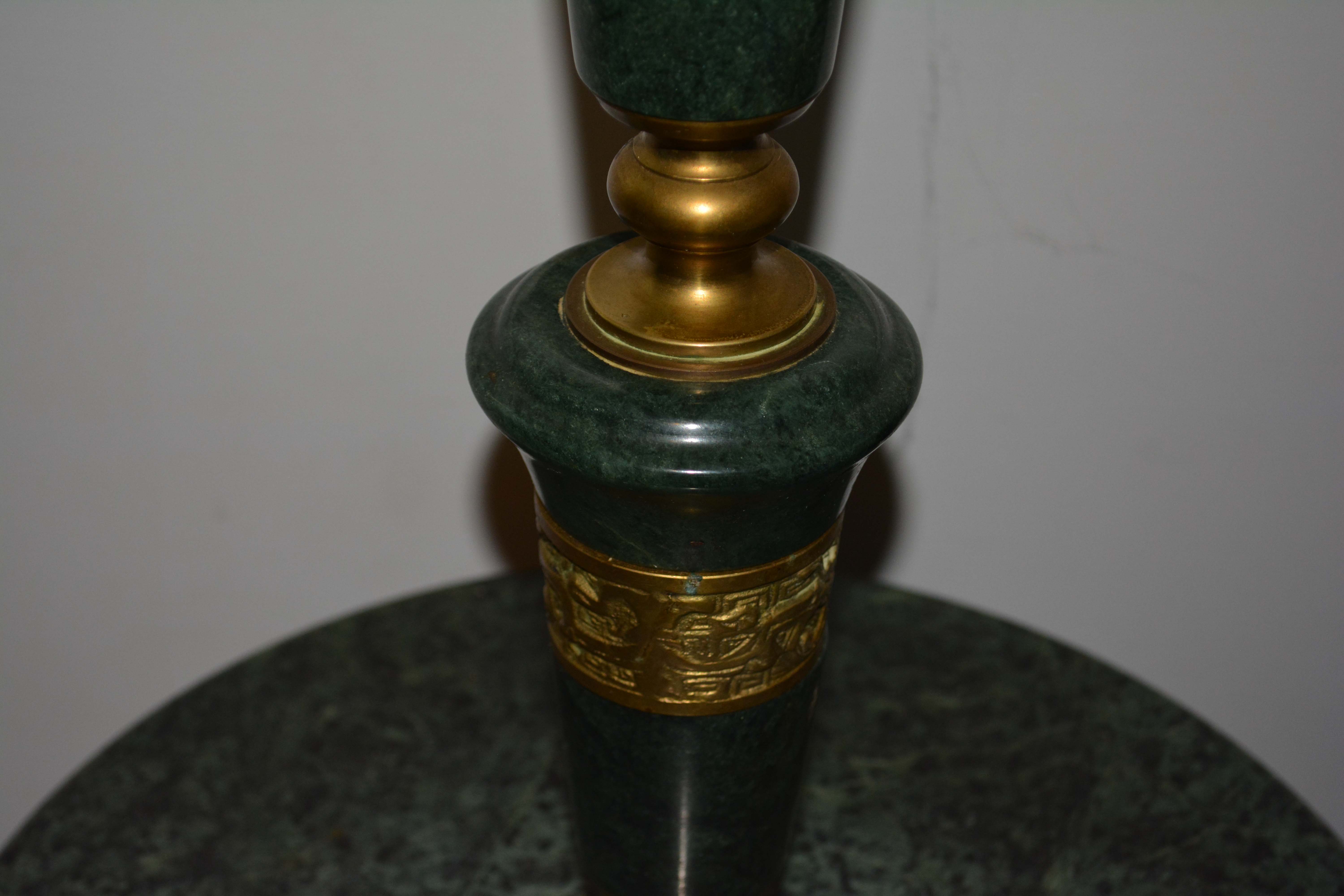 Vintage Marble and Brass Floor Lamp