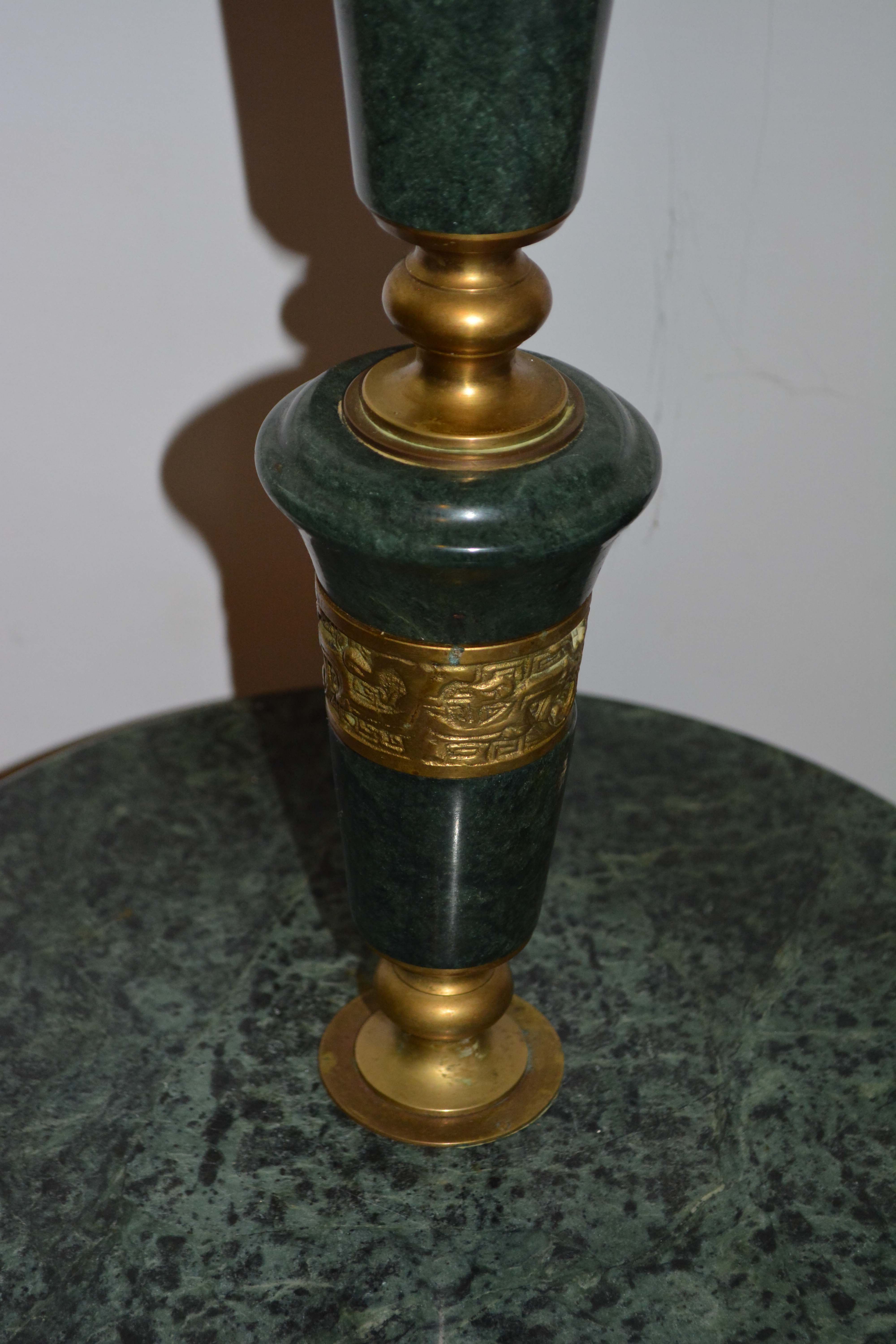 Vintage Marble and Brass Floor Lamp