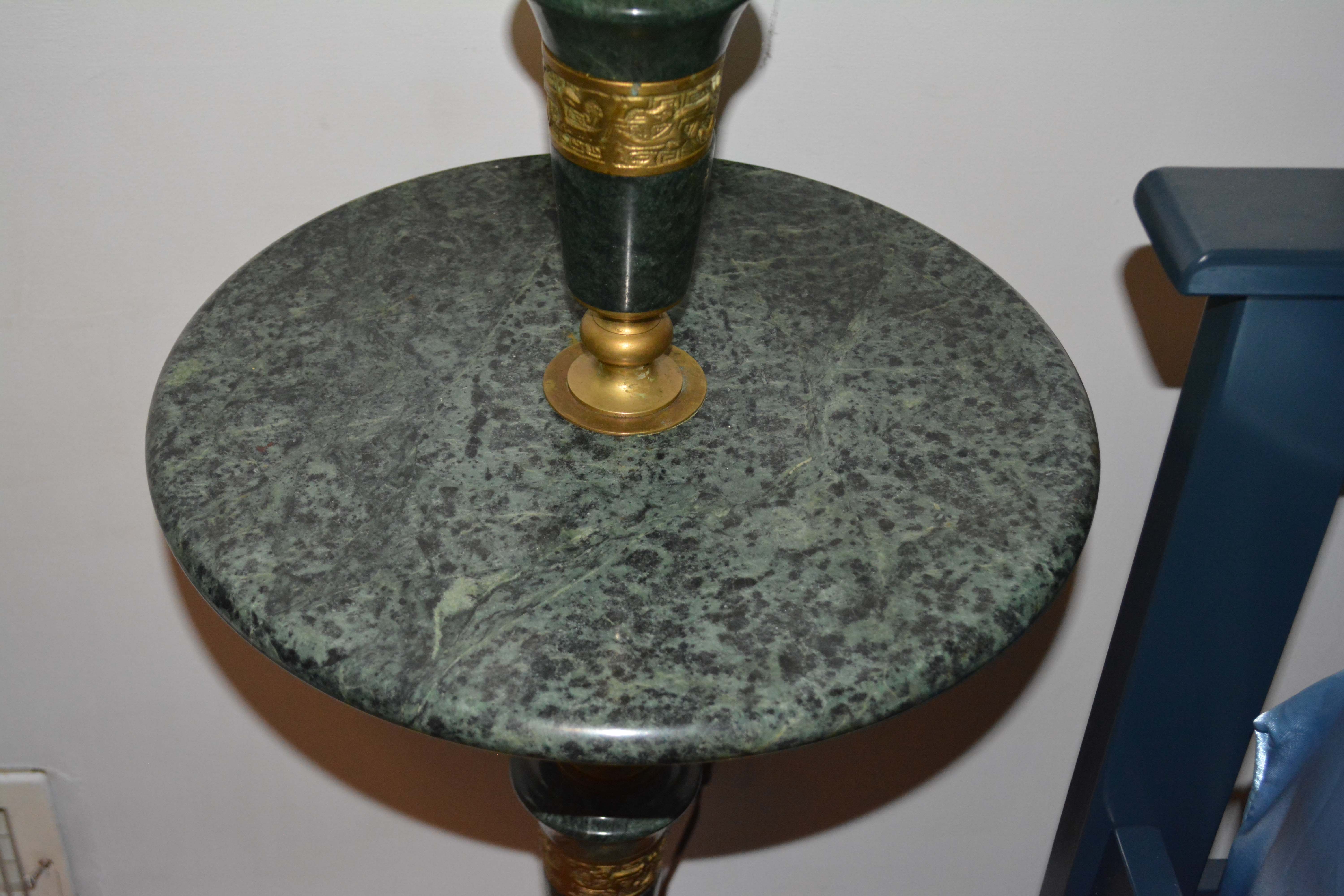 Vintage Marble and Brass Floor Lamp