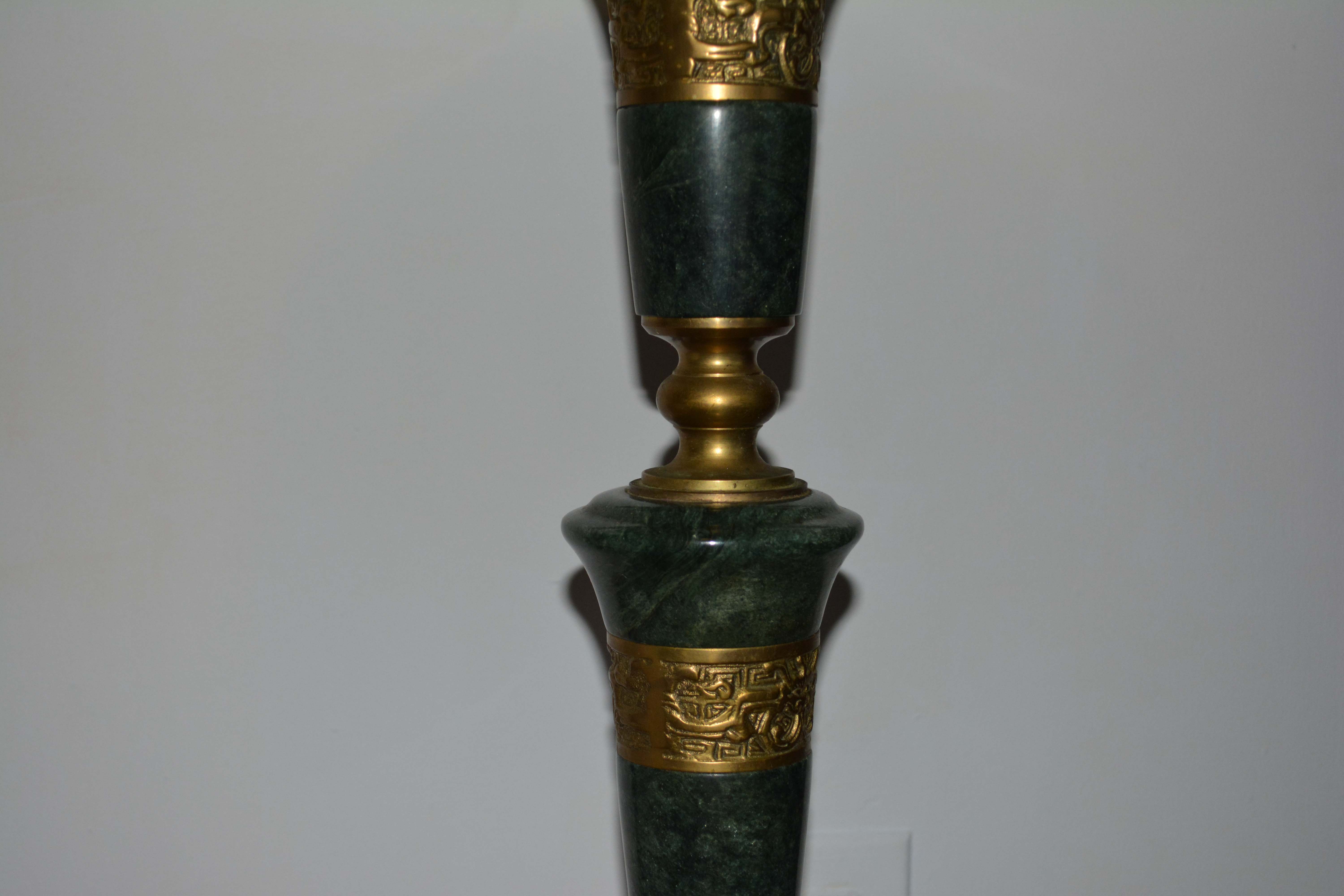 Vintage Marble and Brass Floor Lamp