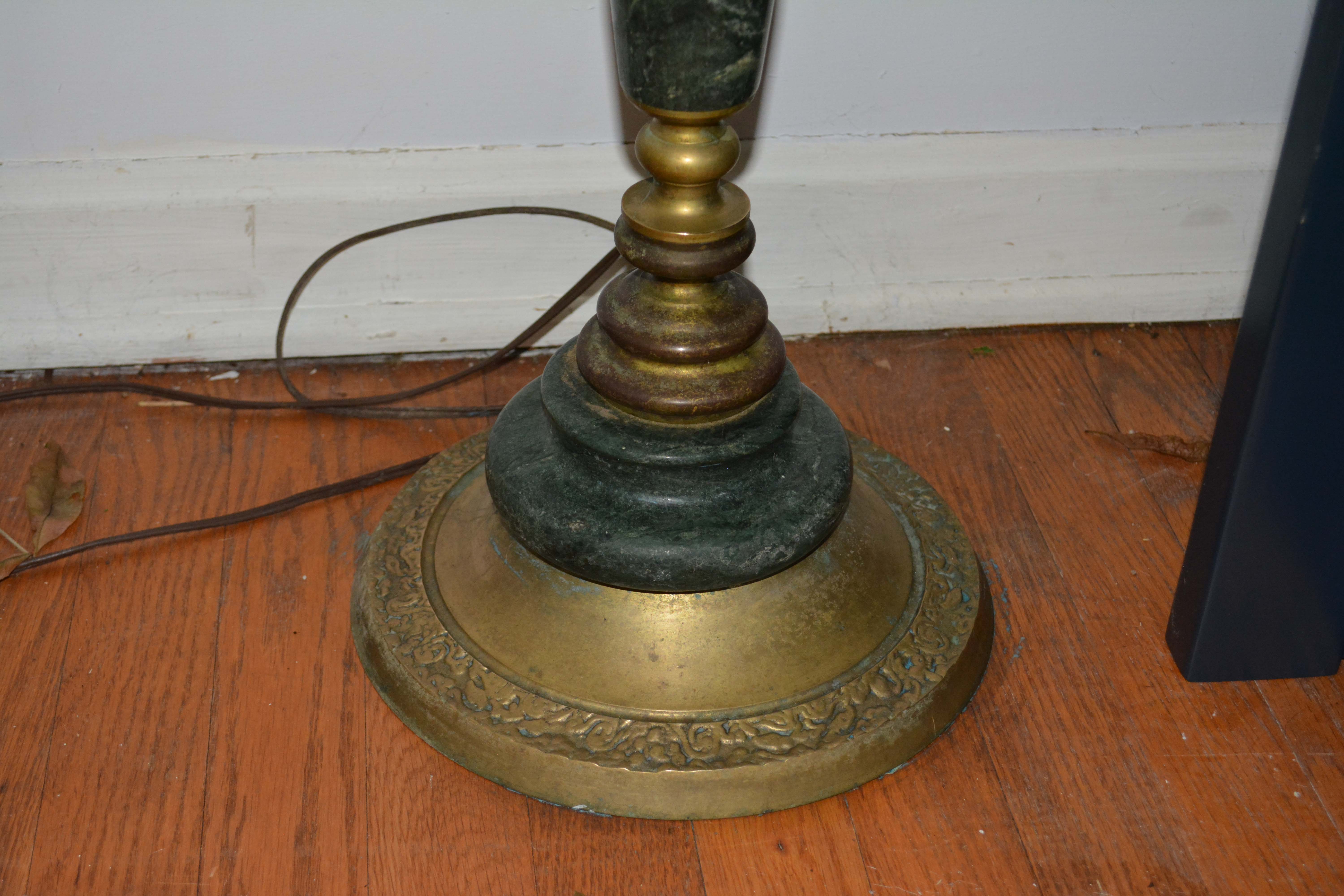 Vintage Marble and Brass Floor Lamp
