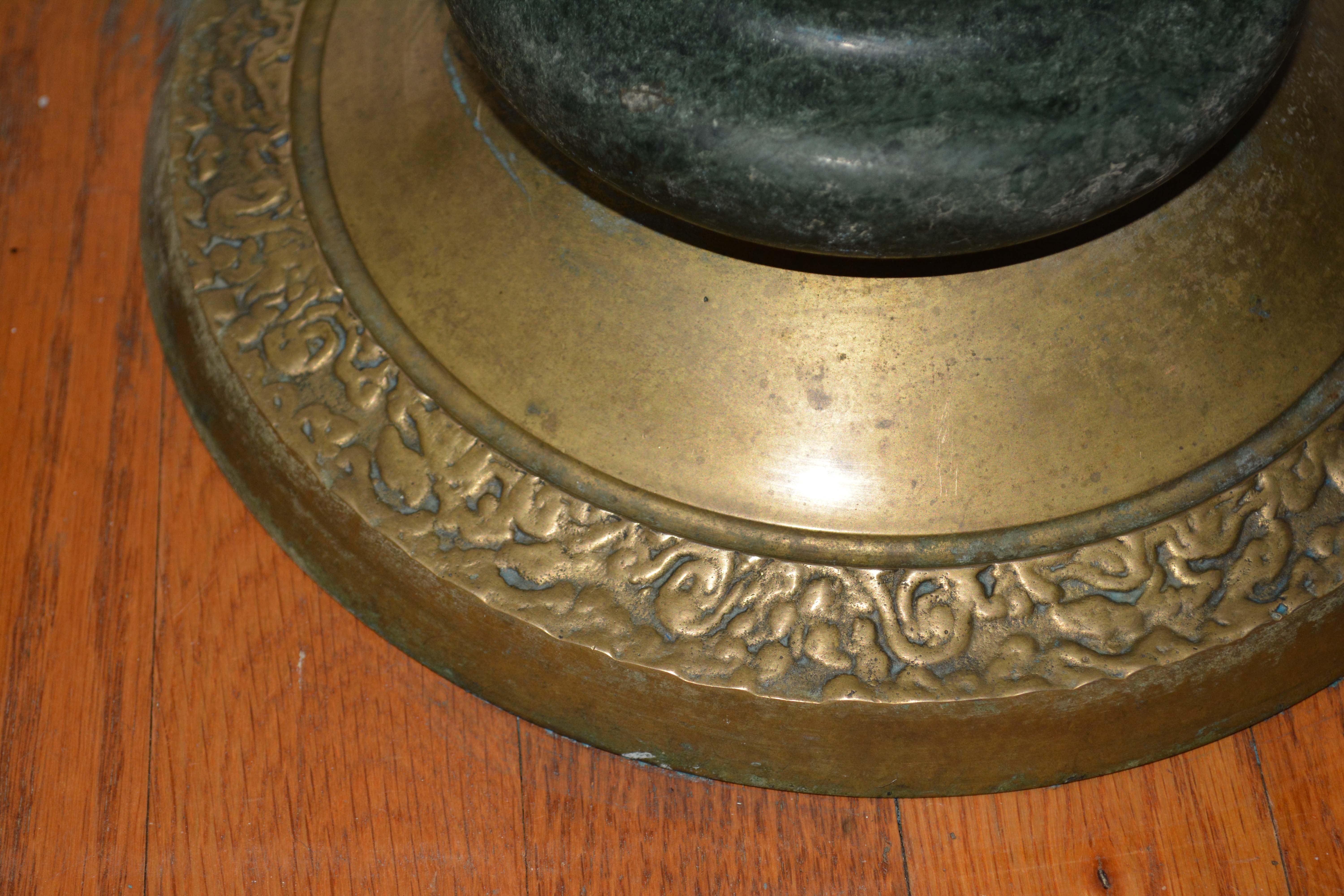 Vintage Marble and Brass Floor Lamp