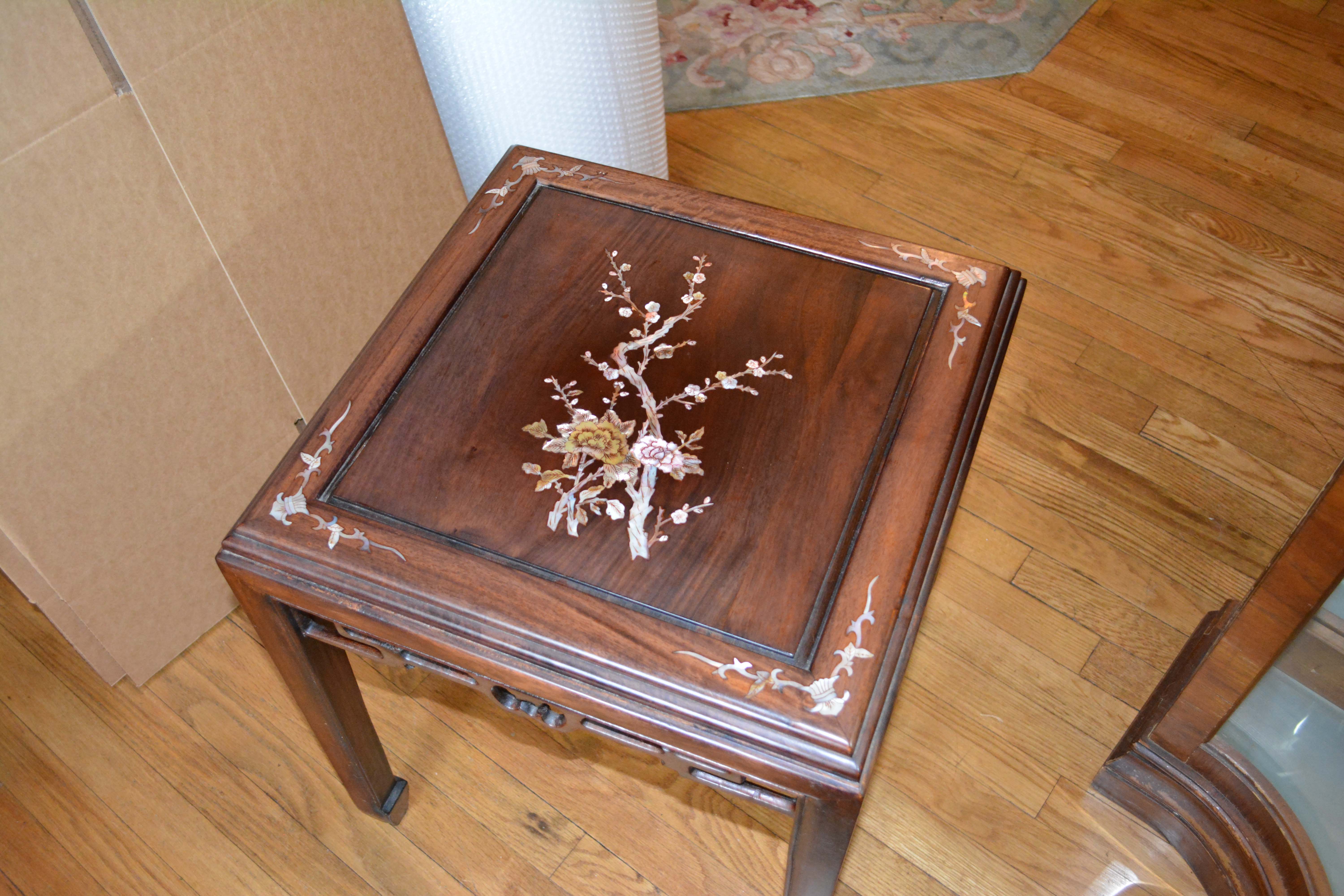 Chinese Side Table with Mother of Pearl Inlay