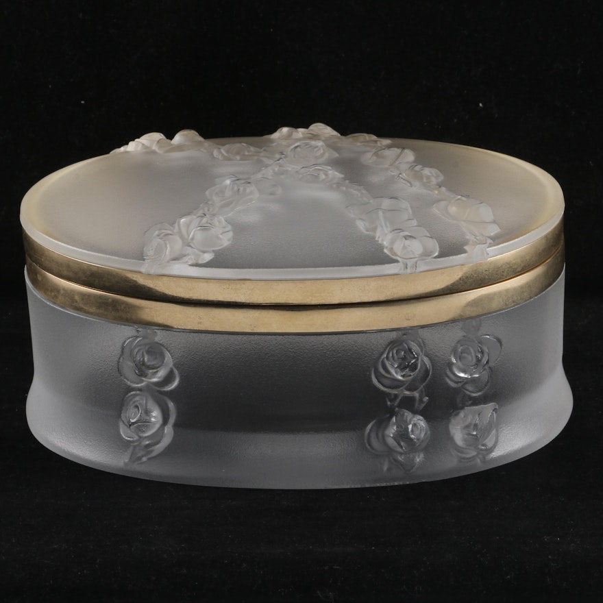 Lalique "Coppelia" Frosted Crystal Dresser Box