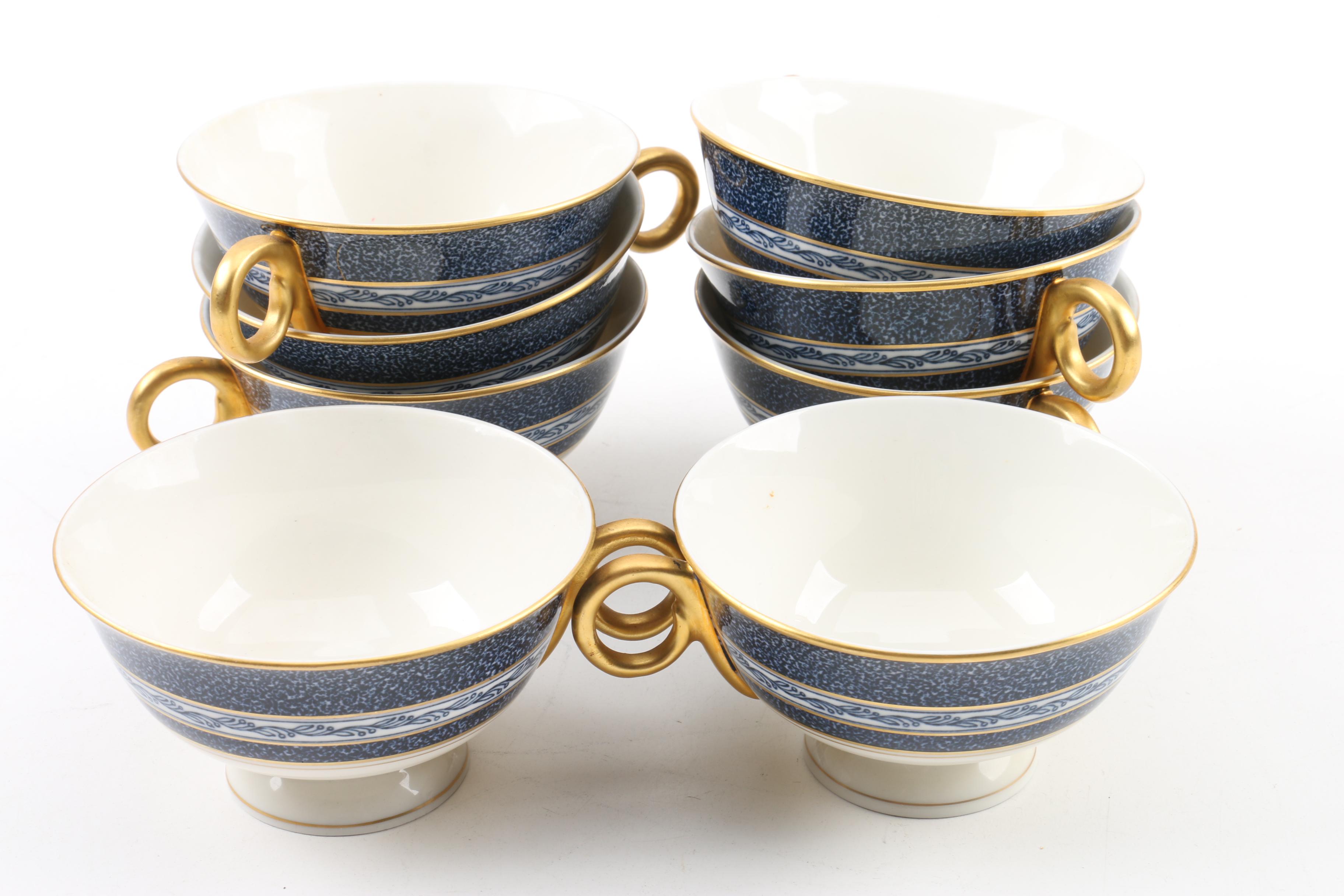 Vintage Theodore Haviland "Blue Mosaic" Porcelain Tableware