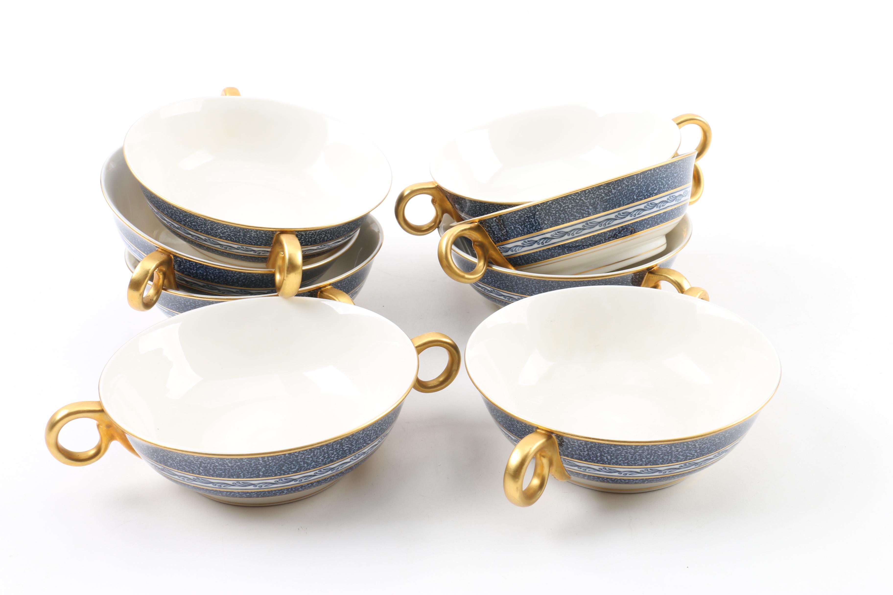 Vintage Theodore Haviland "Blue Mosaic" Porcelain Tableware