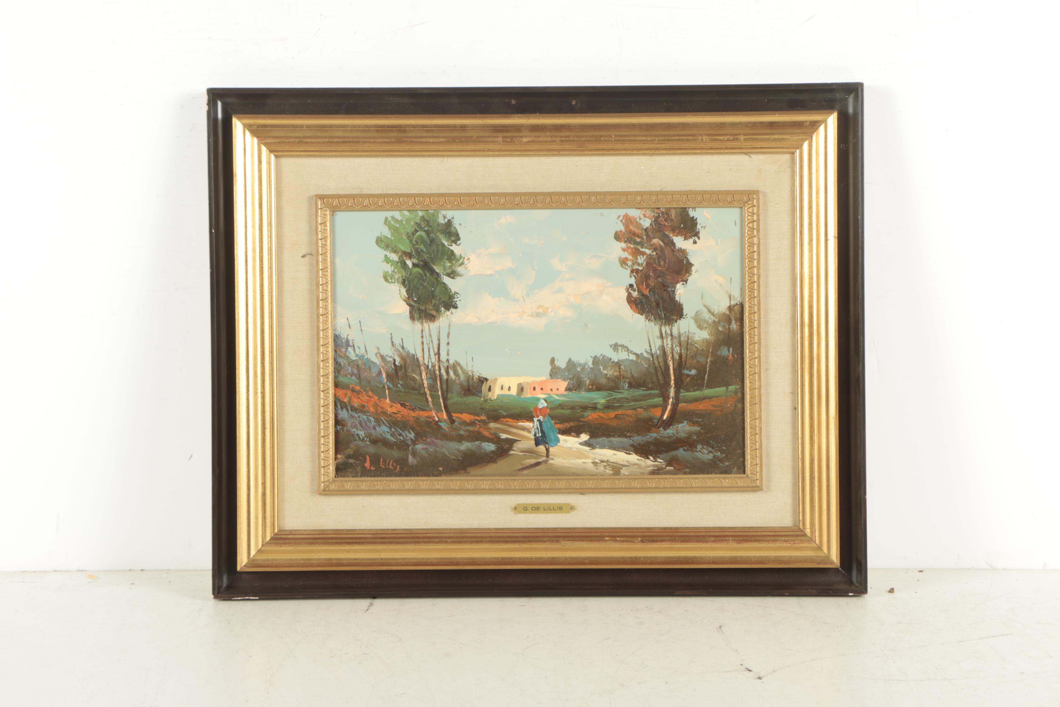 Pair of G. De Lillis Oil Paintings of Landscapes