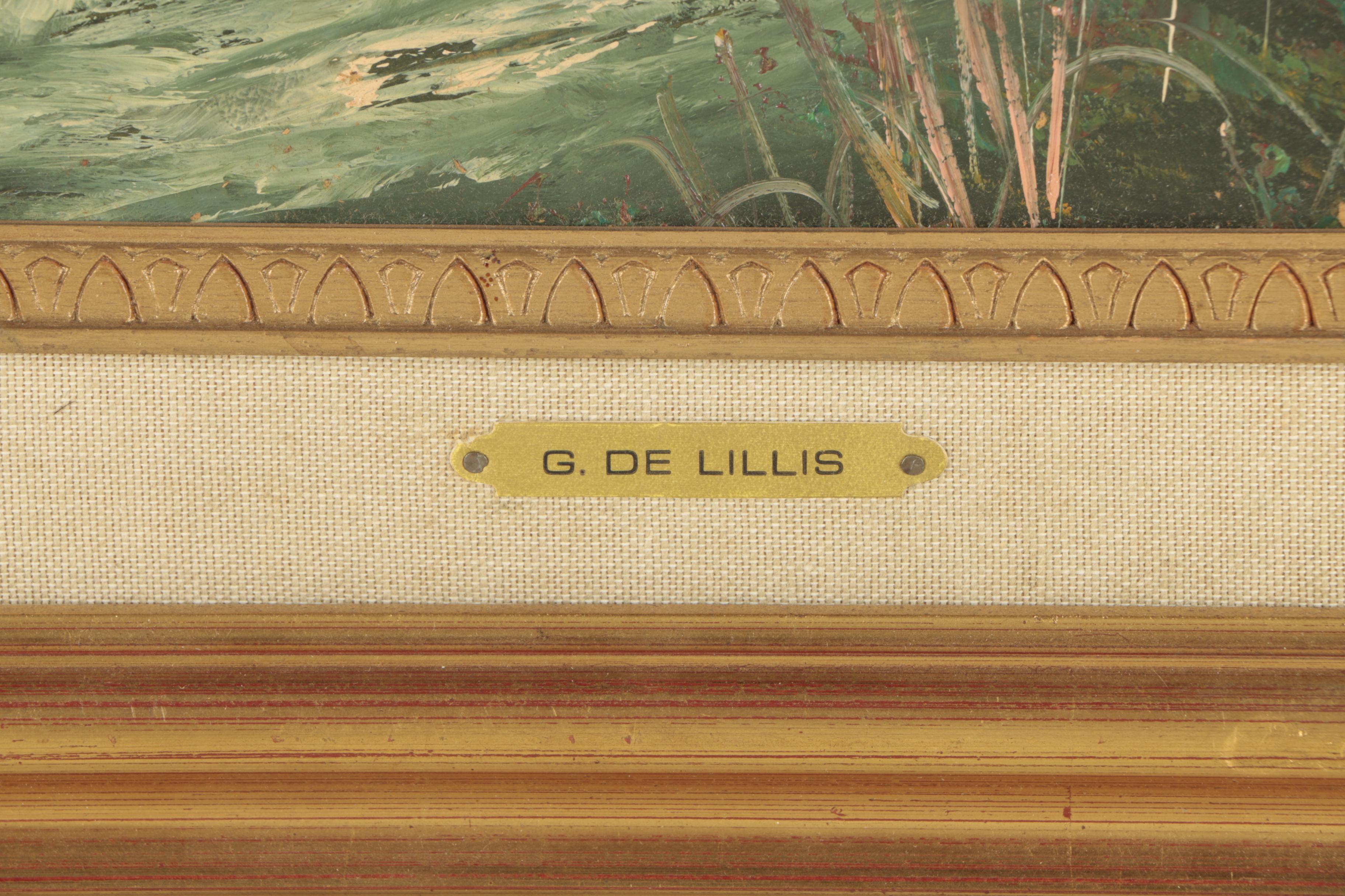 Pair of G. De Lillis Oil Paintings of Rural Landscapes