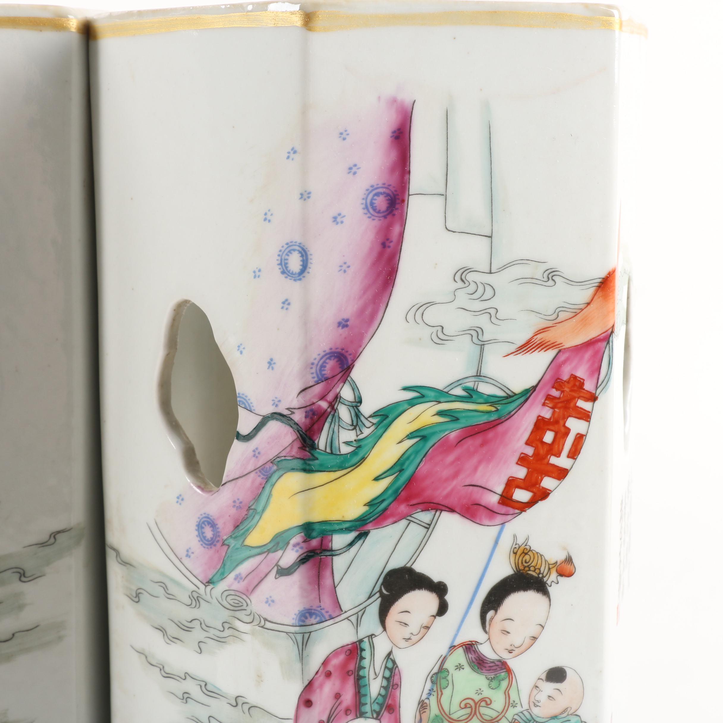 Chinese Pictorial Ceramic Lanterns