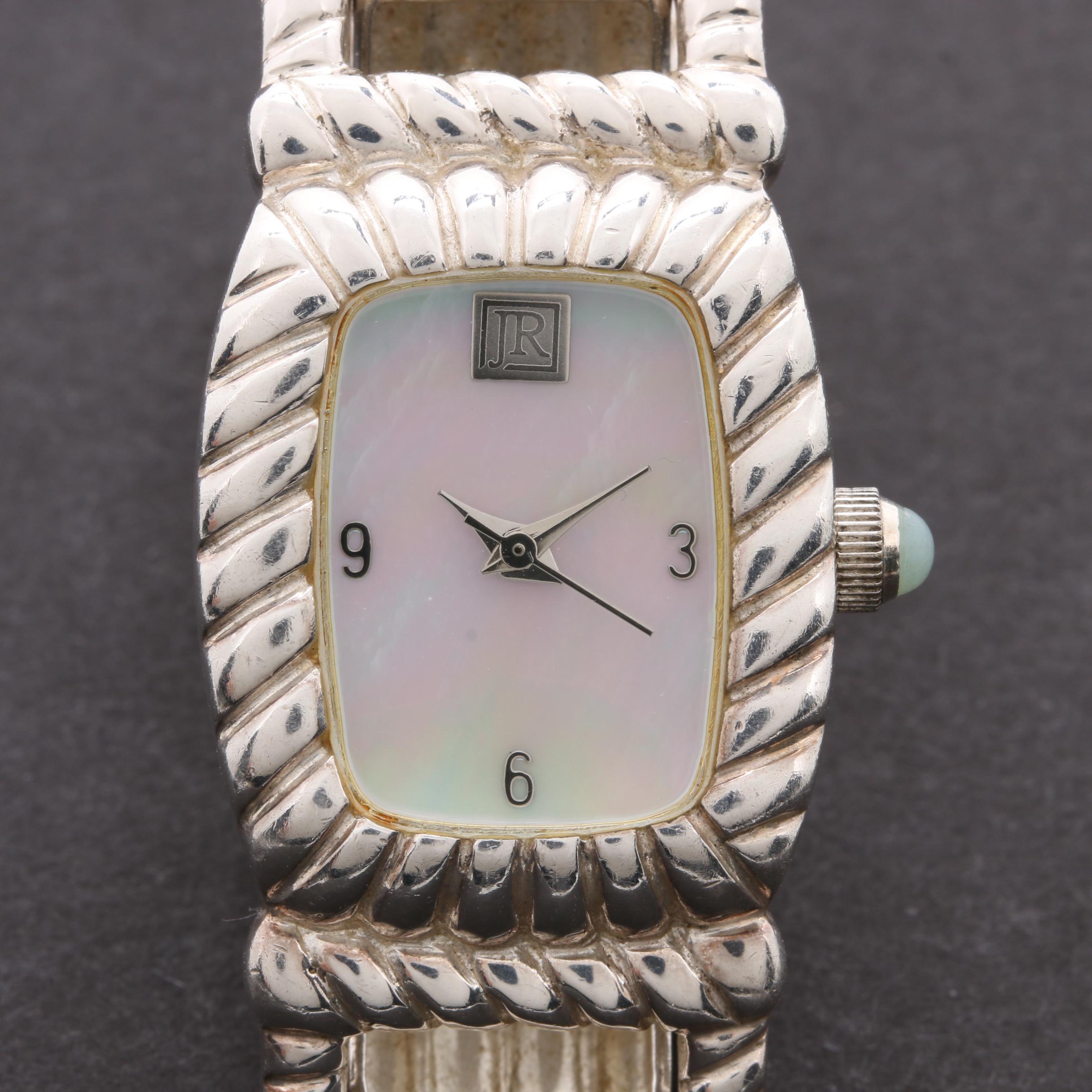 Judith Ripka Sterling Silver Mother of Pearl Watch