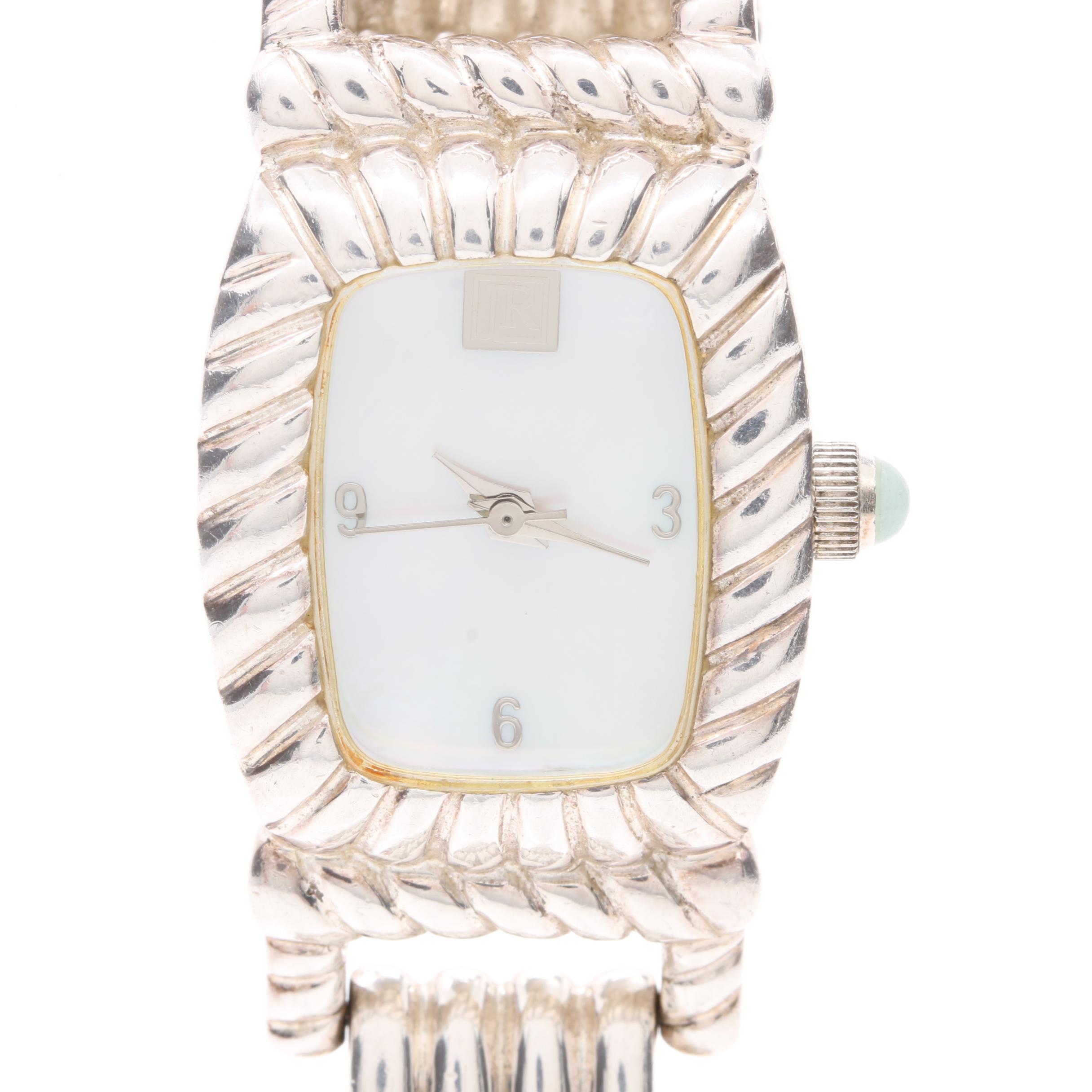 Judith Ripka Sterling Silver Mother of Pearl Watch