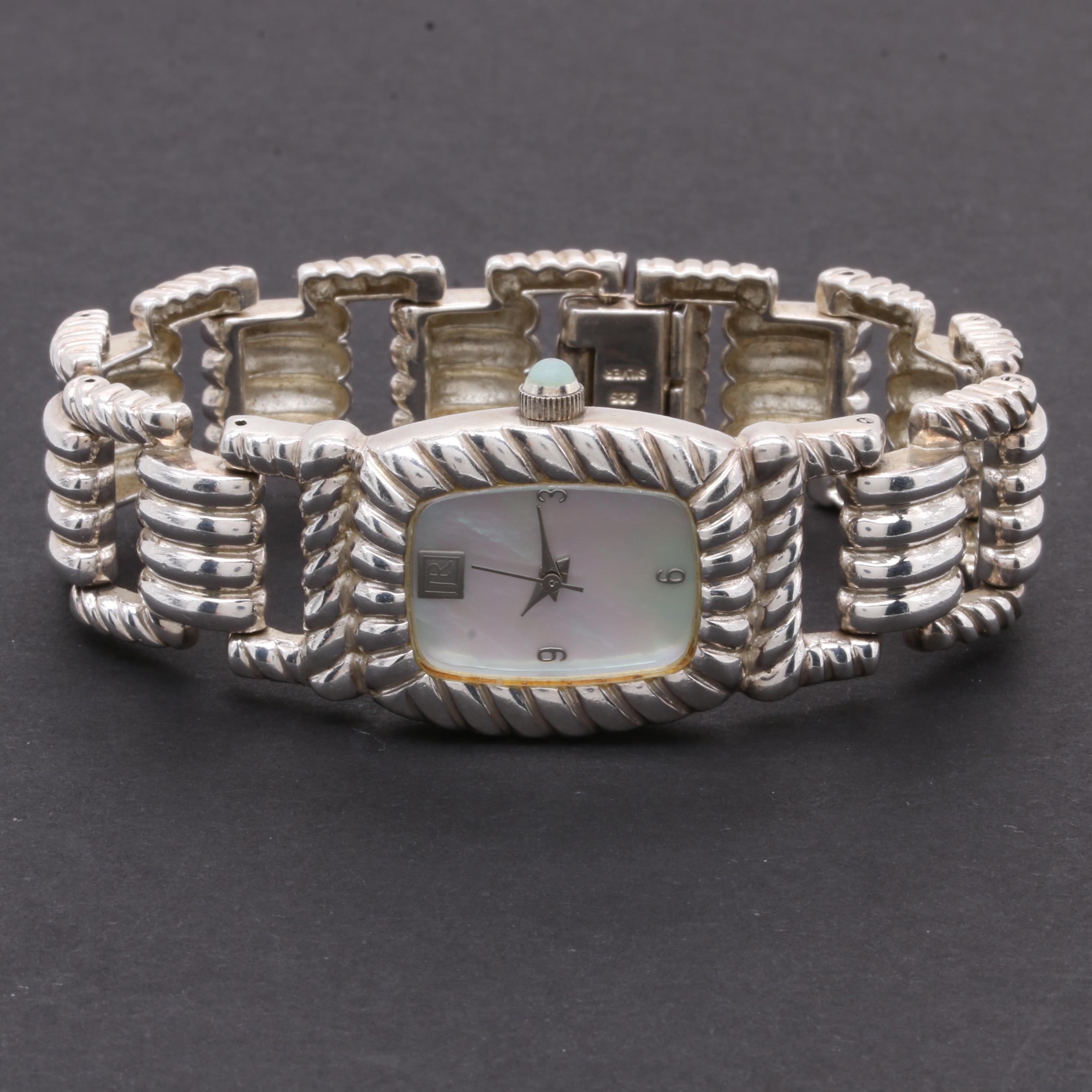 Judith Ripka Sterling Silver Mother of Pearl Watch