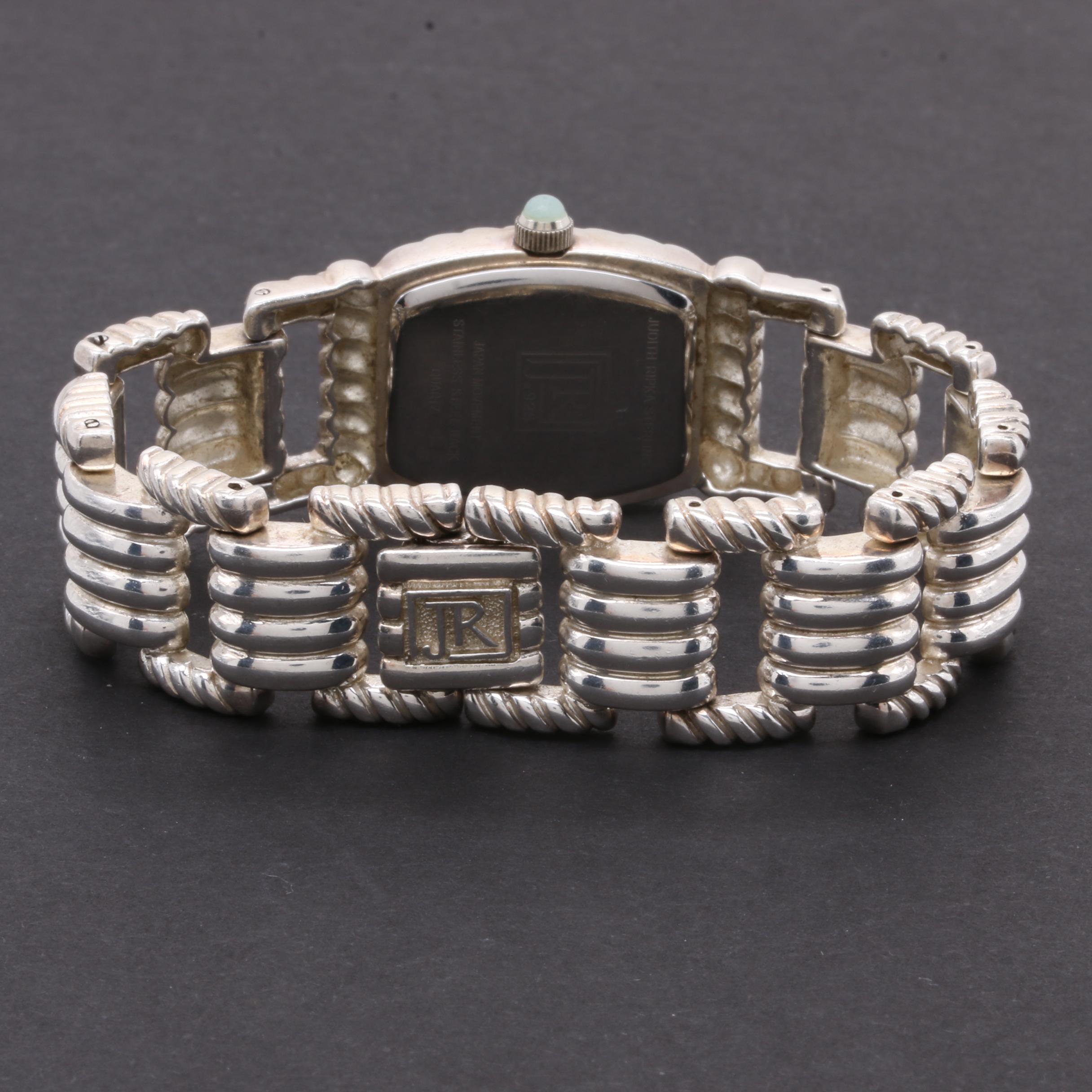 Judith Ripka Sterling Silver Mother of Pearl Watch