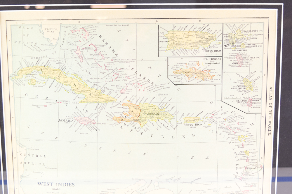 Circa 1914 Rand McNally Engraved Map of West Indies from "Atlas of the World"
