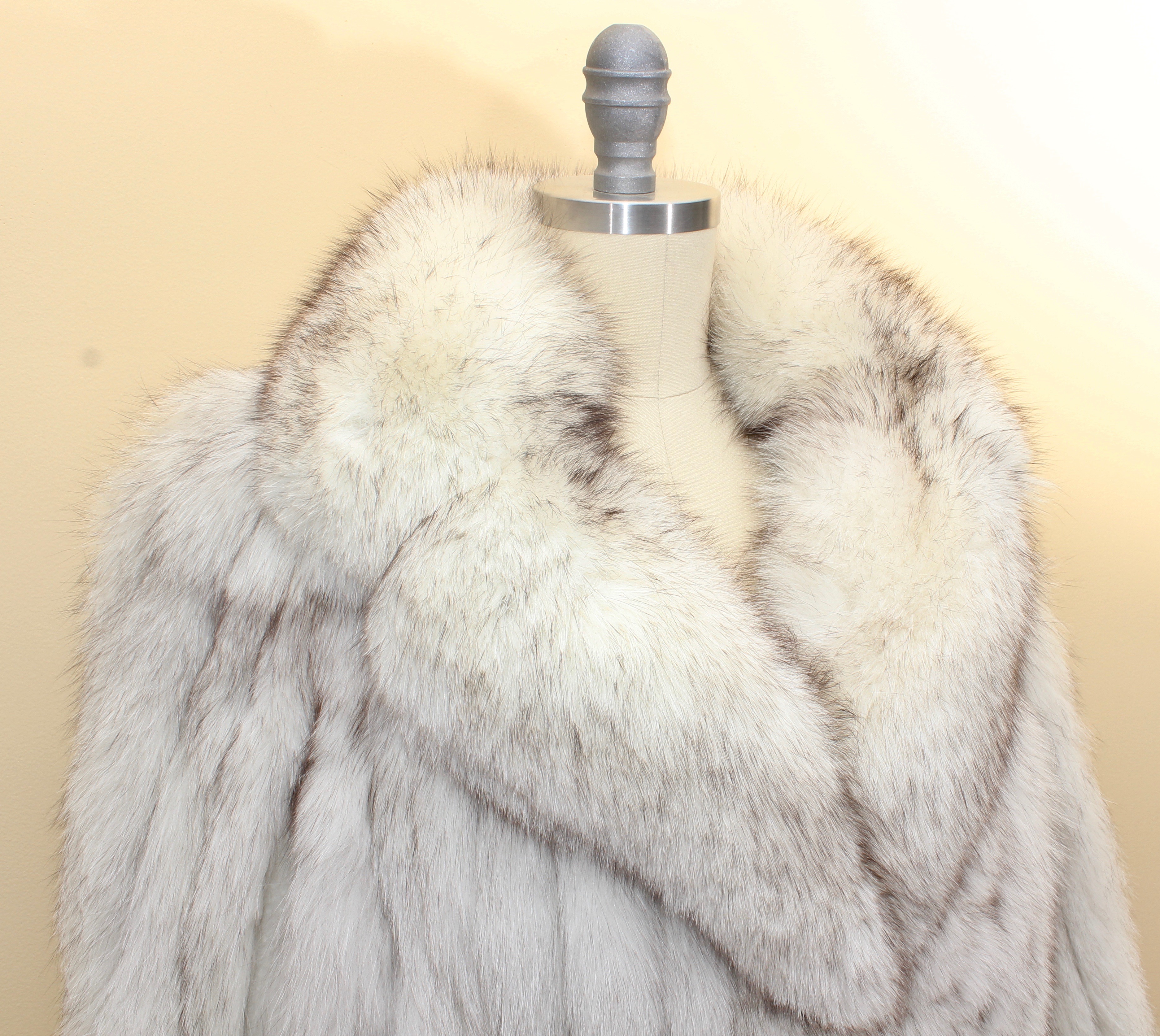 Women's Vintage Silver Fox Fur Jacket