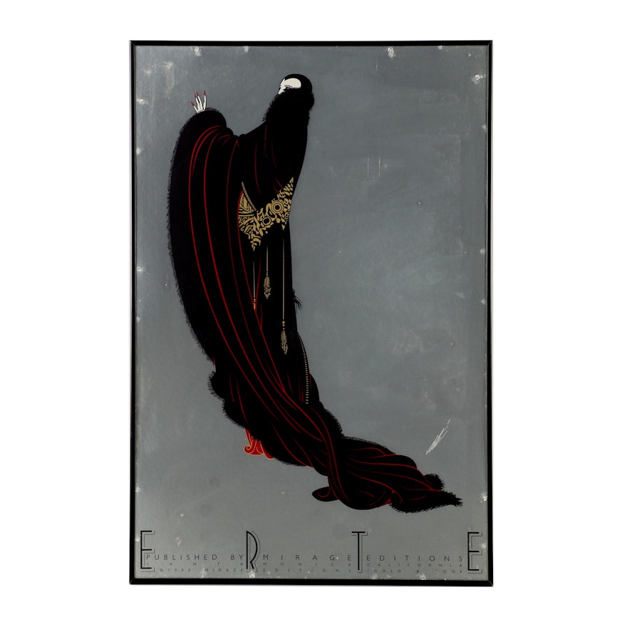 After Erté Lithograph on Paper "Soirée" by Mirage Editions 1980