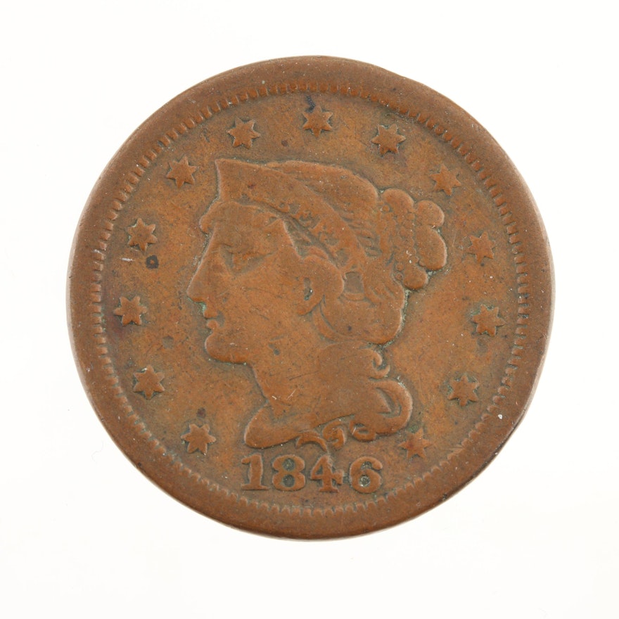 1846 Braided Hair Large Cent