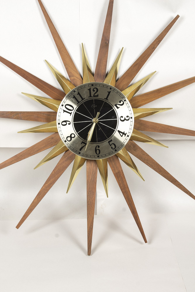 Mid Century Modern Elgin Starburst Wall Clock