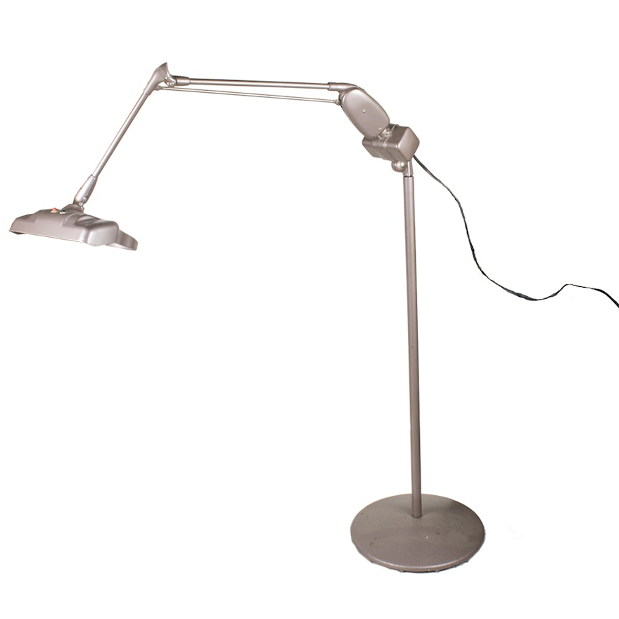Vintage Dazor "Floating Fixture" Magnifying Industrial Floor Lamp