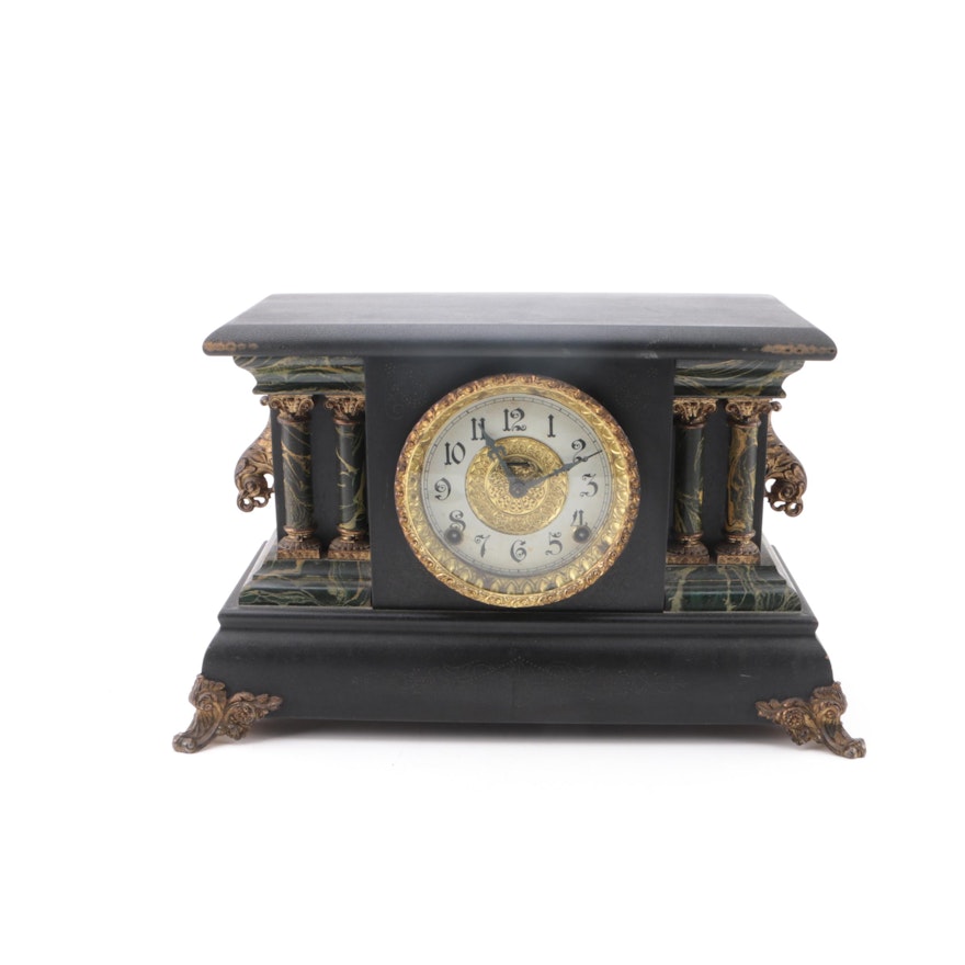 Antique E. Ingraham Clock Co. "Adrian" Adamantine Style Clock