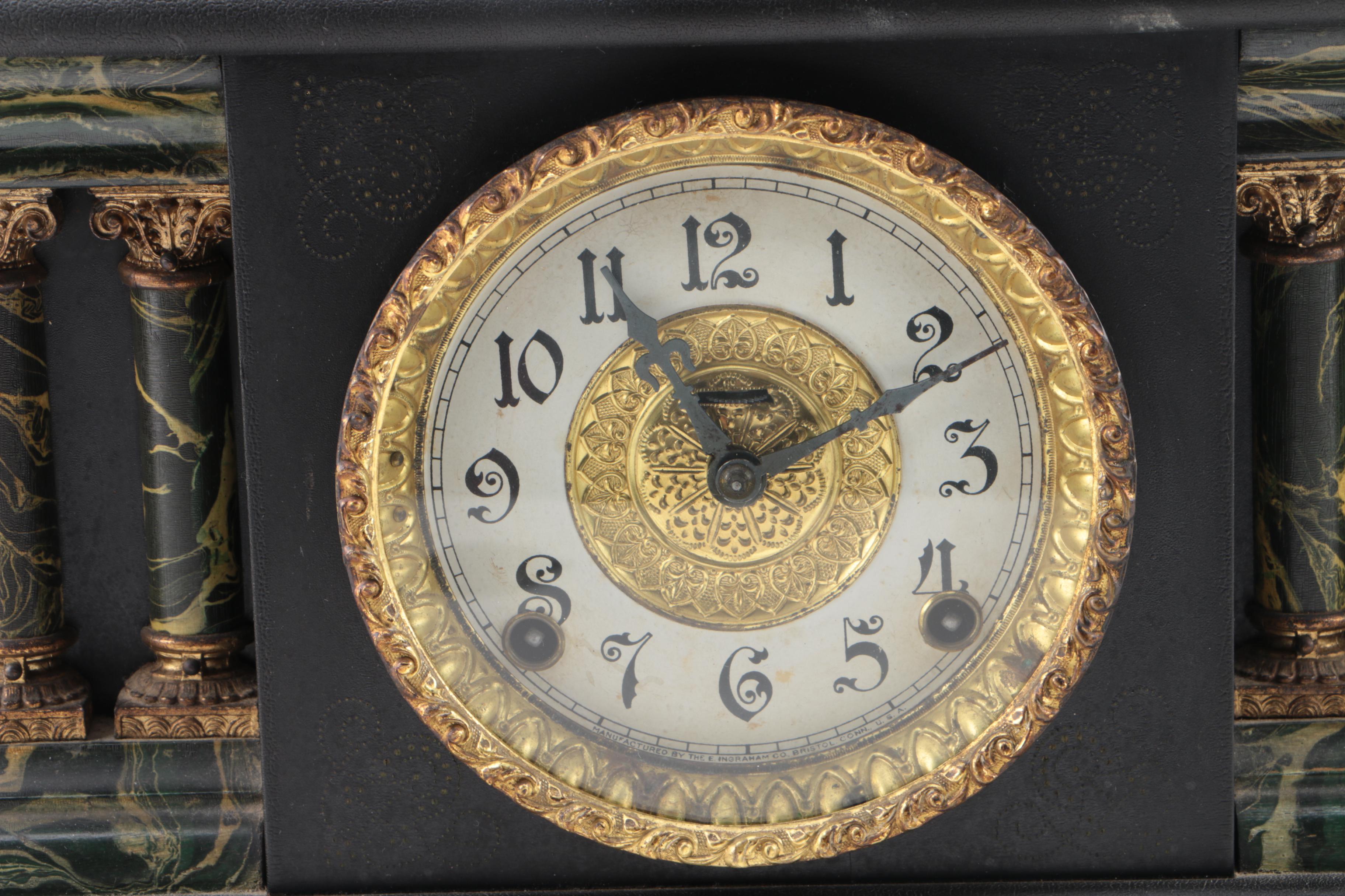 Antique E. Ingraham Clock Co. "Adrian" Adamantine Style Clock