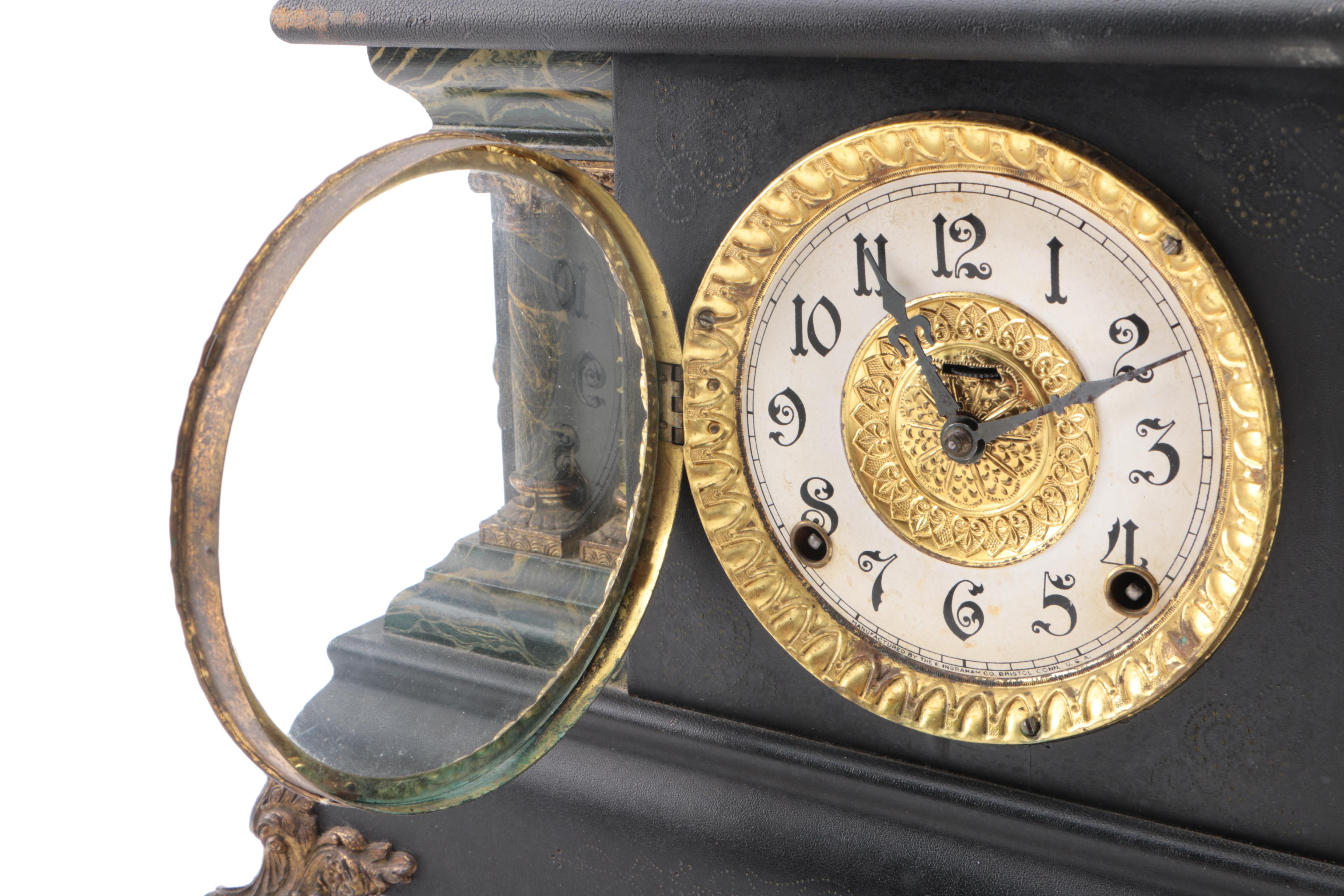 Antique E. Ingraham Clock Co. "Adrian" Adamantine Style Clock