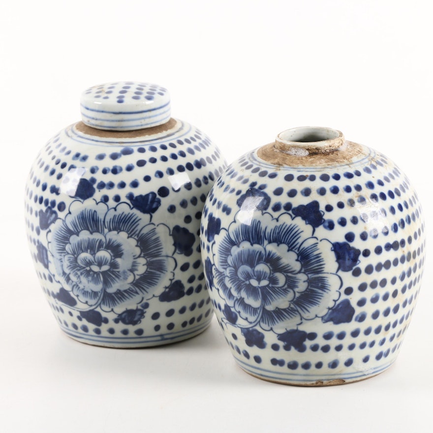 Chinese Blue and White Ginger Jars