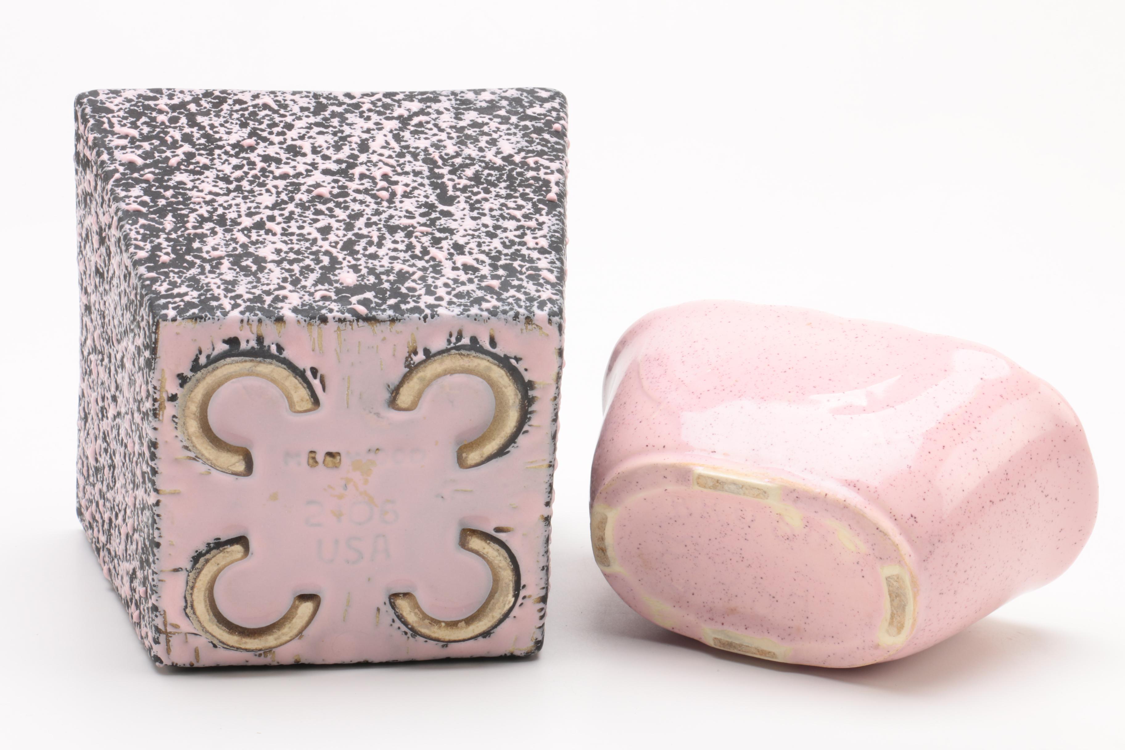 Functional Pottery Including Claire Lerner 1952 California Pottery Leaf Tray