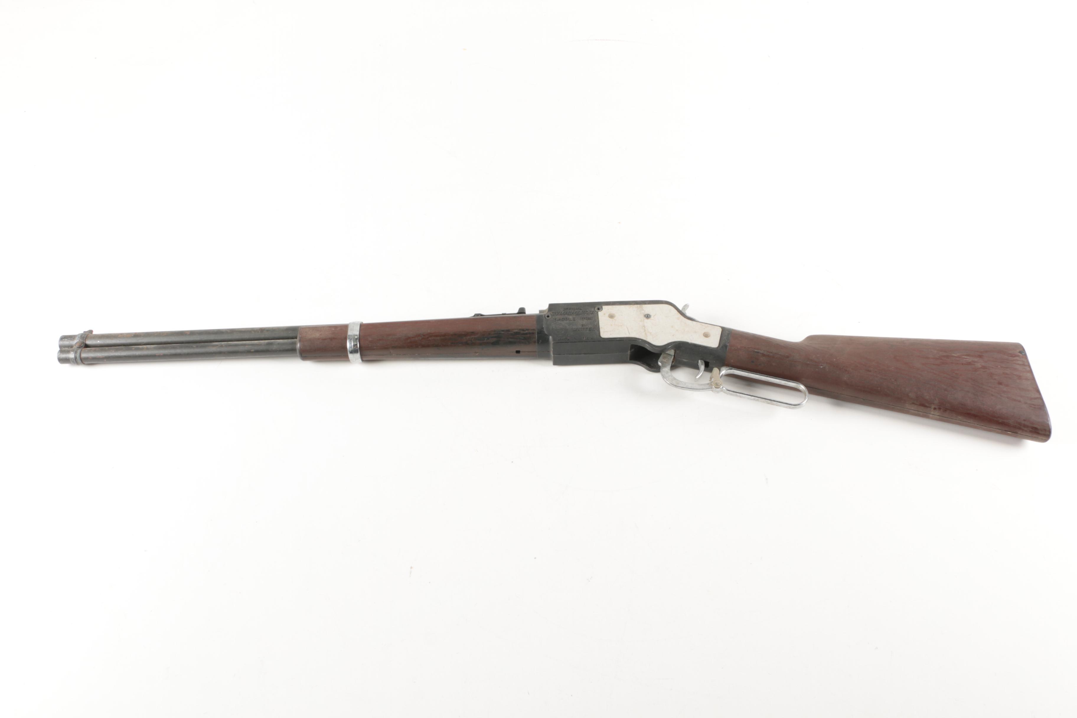 Mattel Colt Six Shooter Rifle and Winchester Saddle Cap Guns and Leather Belt