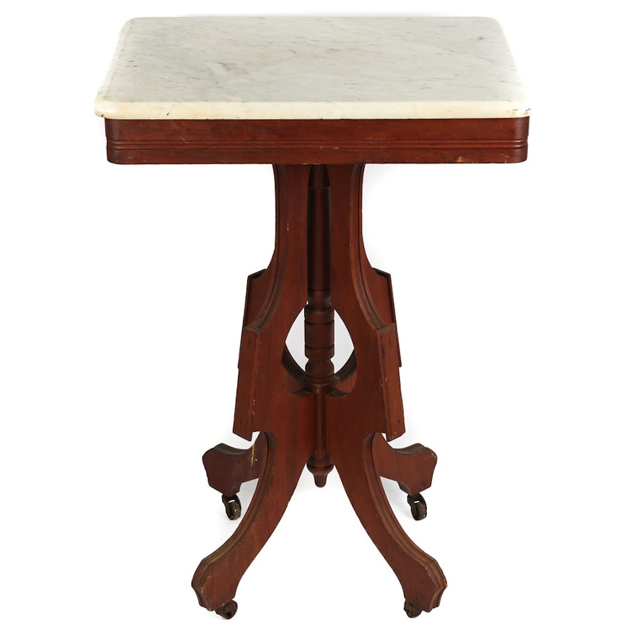 Victorian Marble Top Accent Table