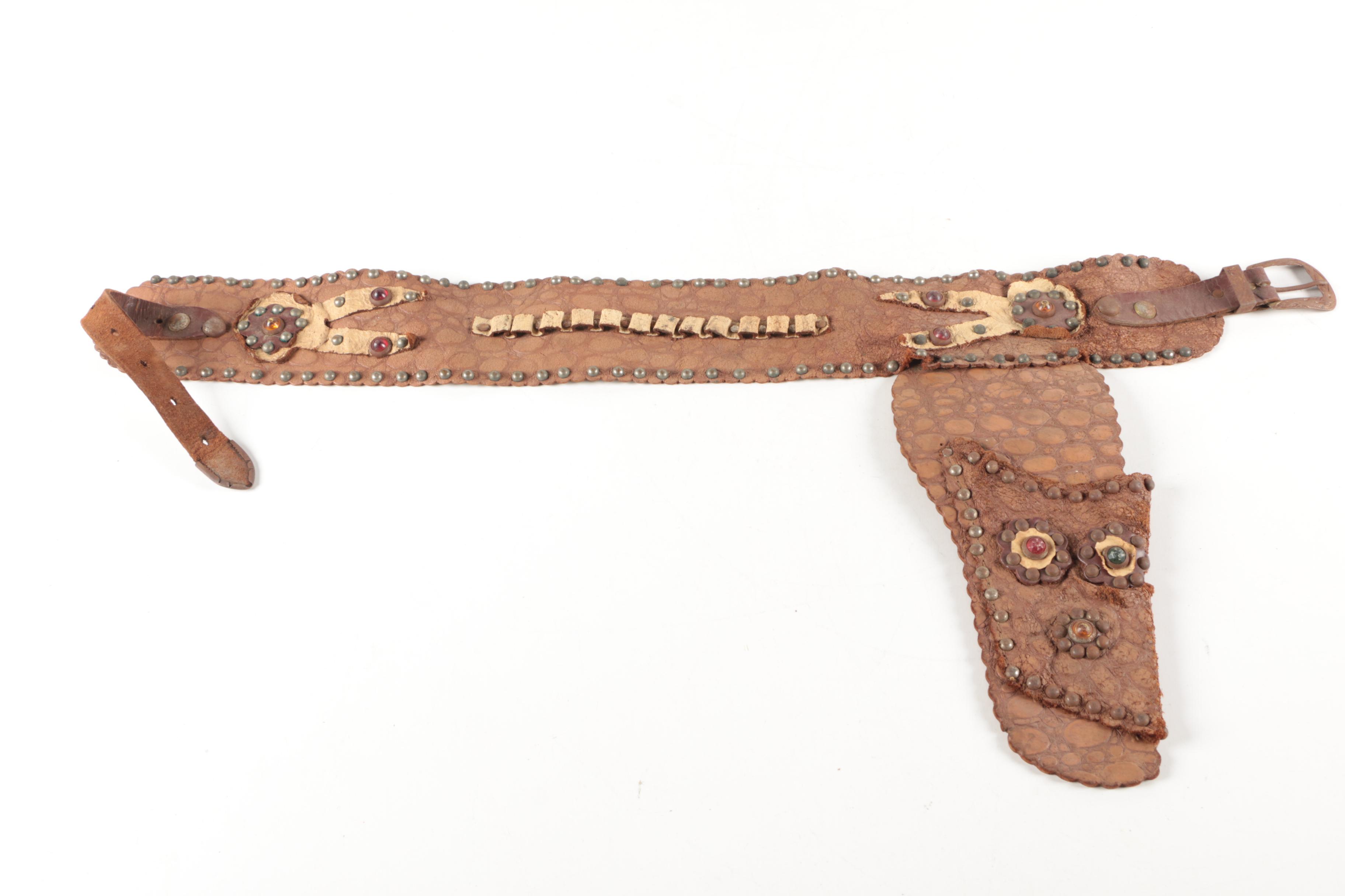 Mattel Colt Six Shooter Rifle and Winchester Saddle Cap Guns and Leather Belt