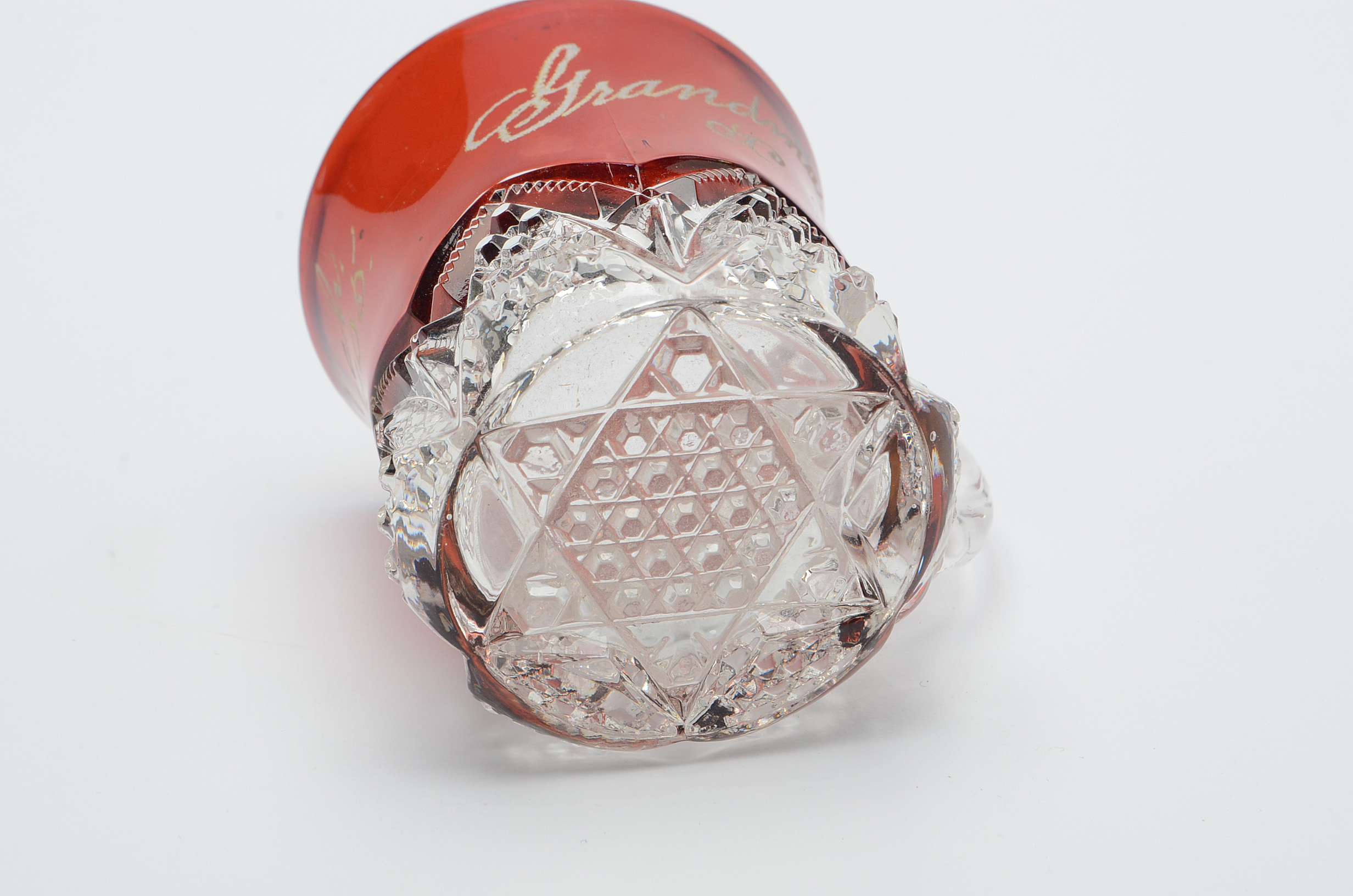 Collection of Ruby Flashed Cut Glass Antique Mugs