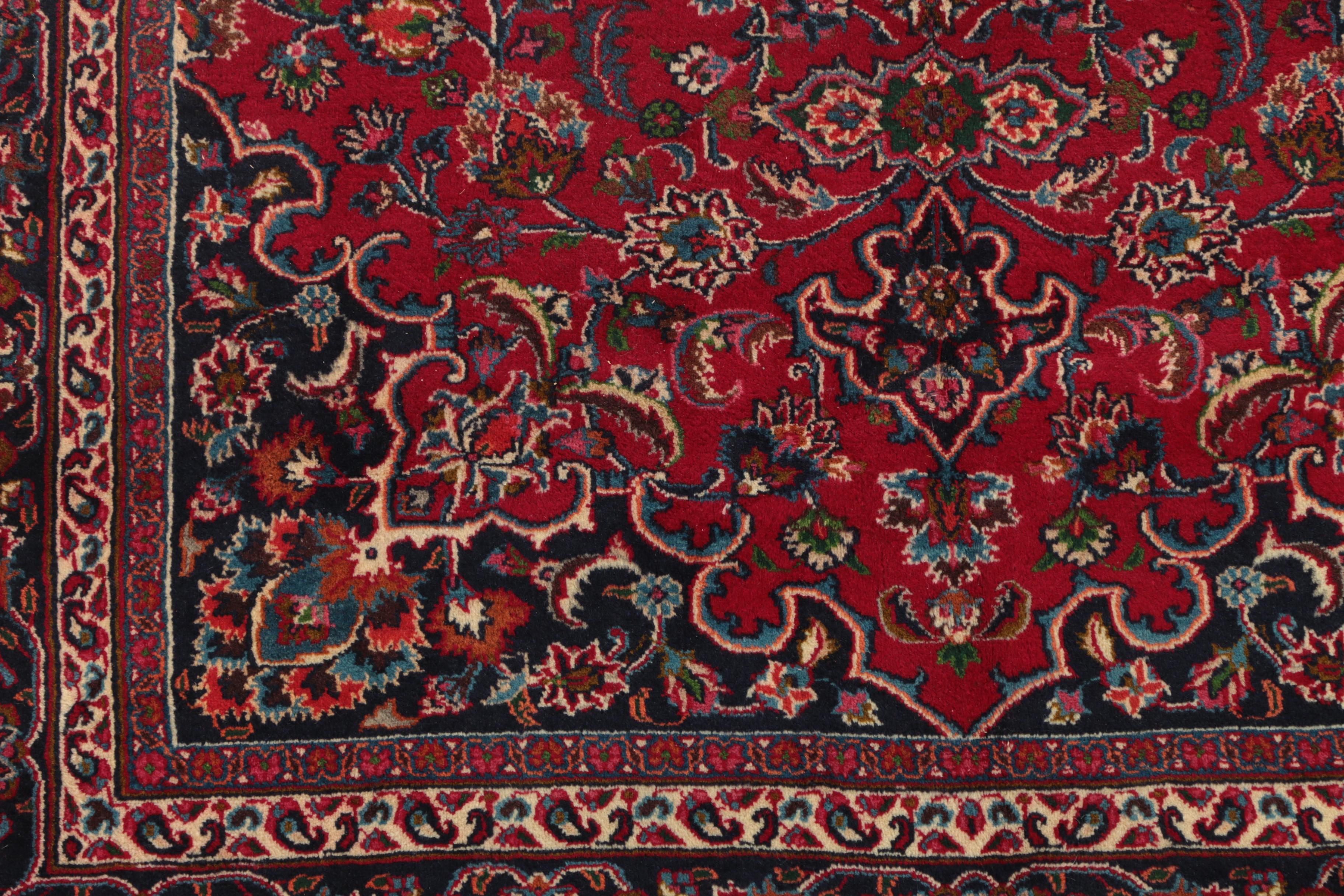 Hand-Knotted Persian Kashan Area Rug