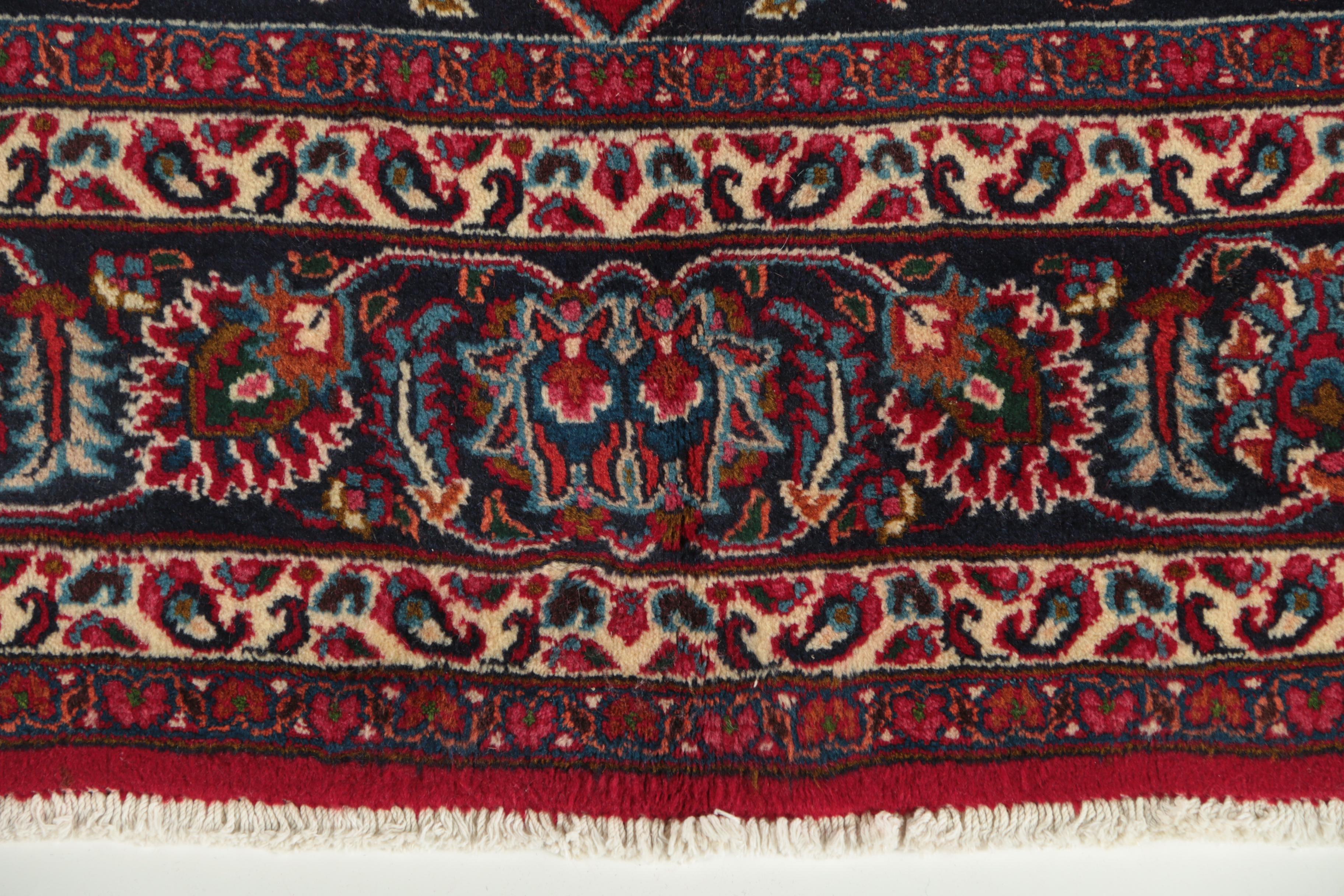 Hand-Knotted Persian Kashan Area Rug