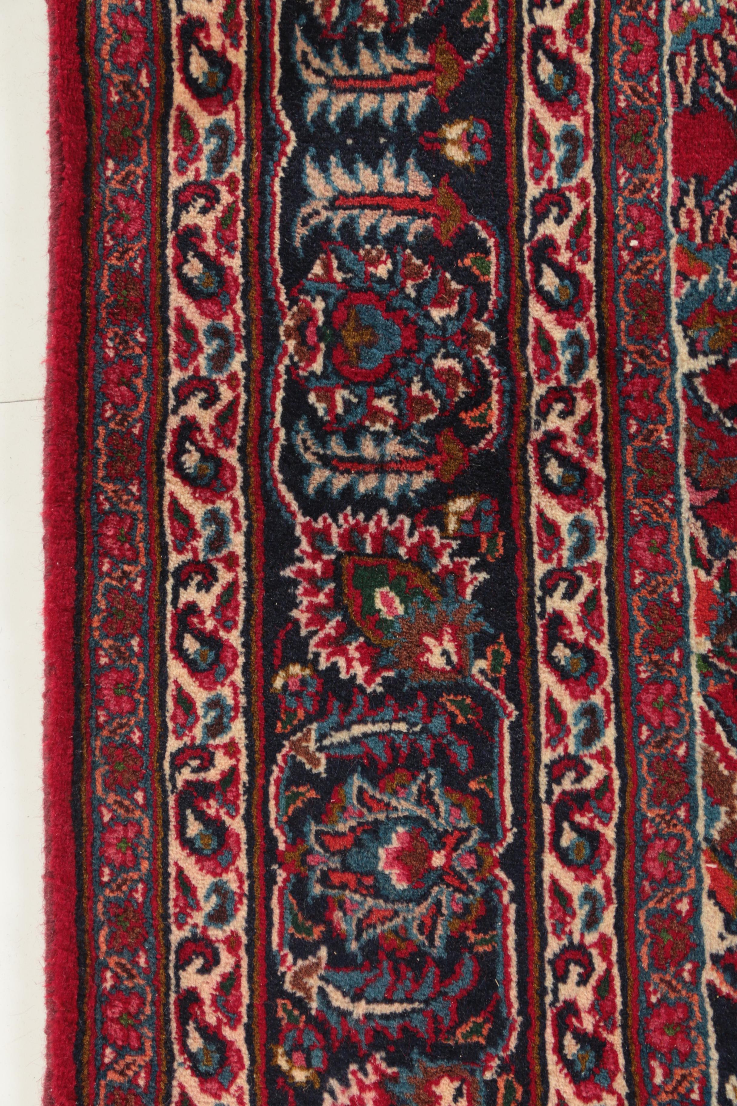 Hand-Knotted Persian Kashan Area Rug