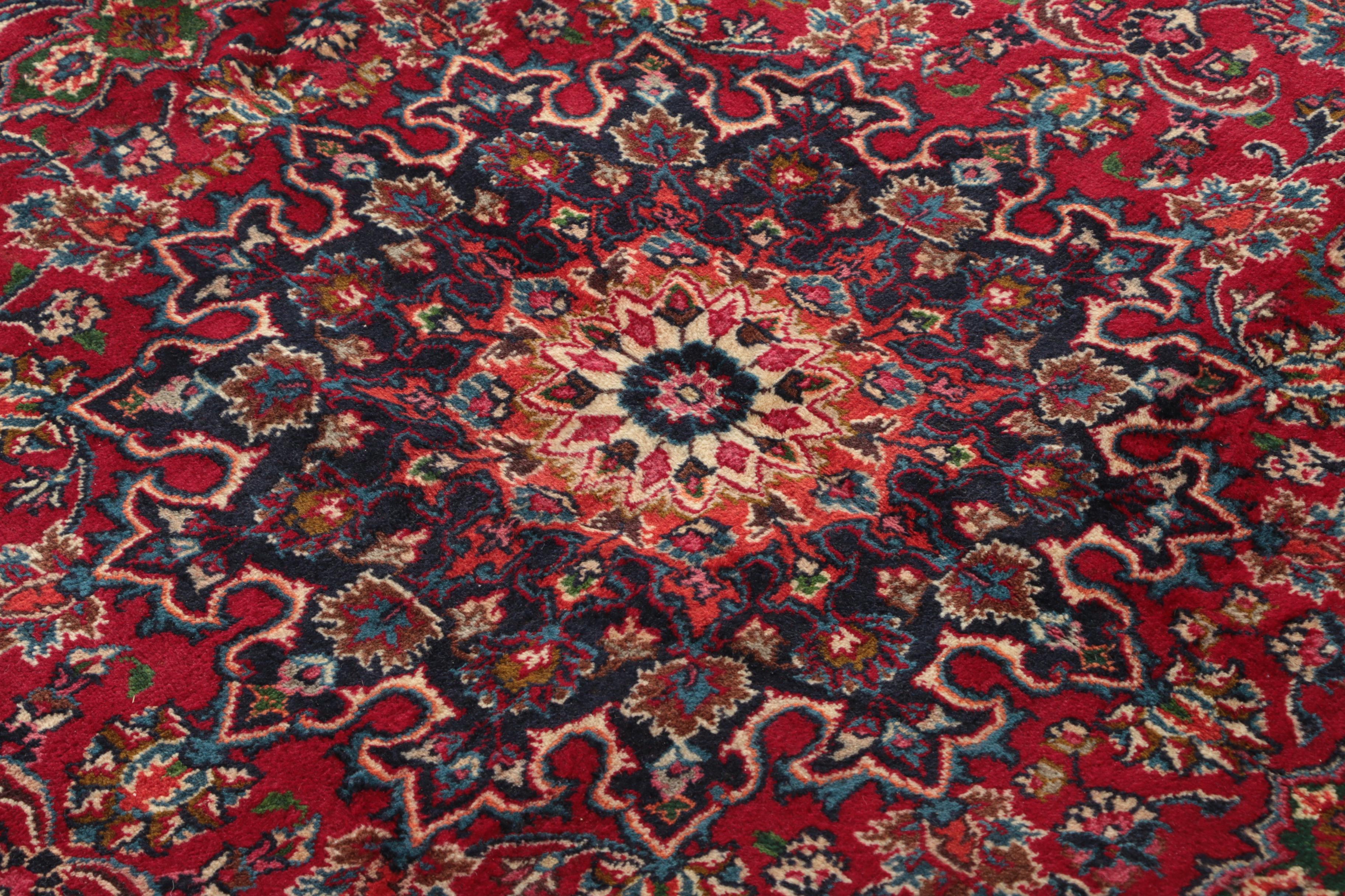 Hand-Knotted Persian Kashan Area Rug