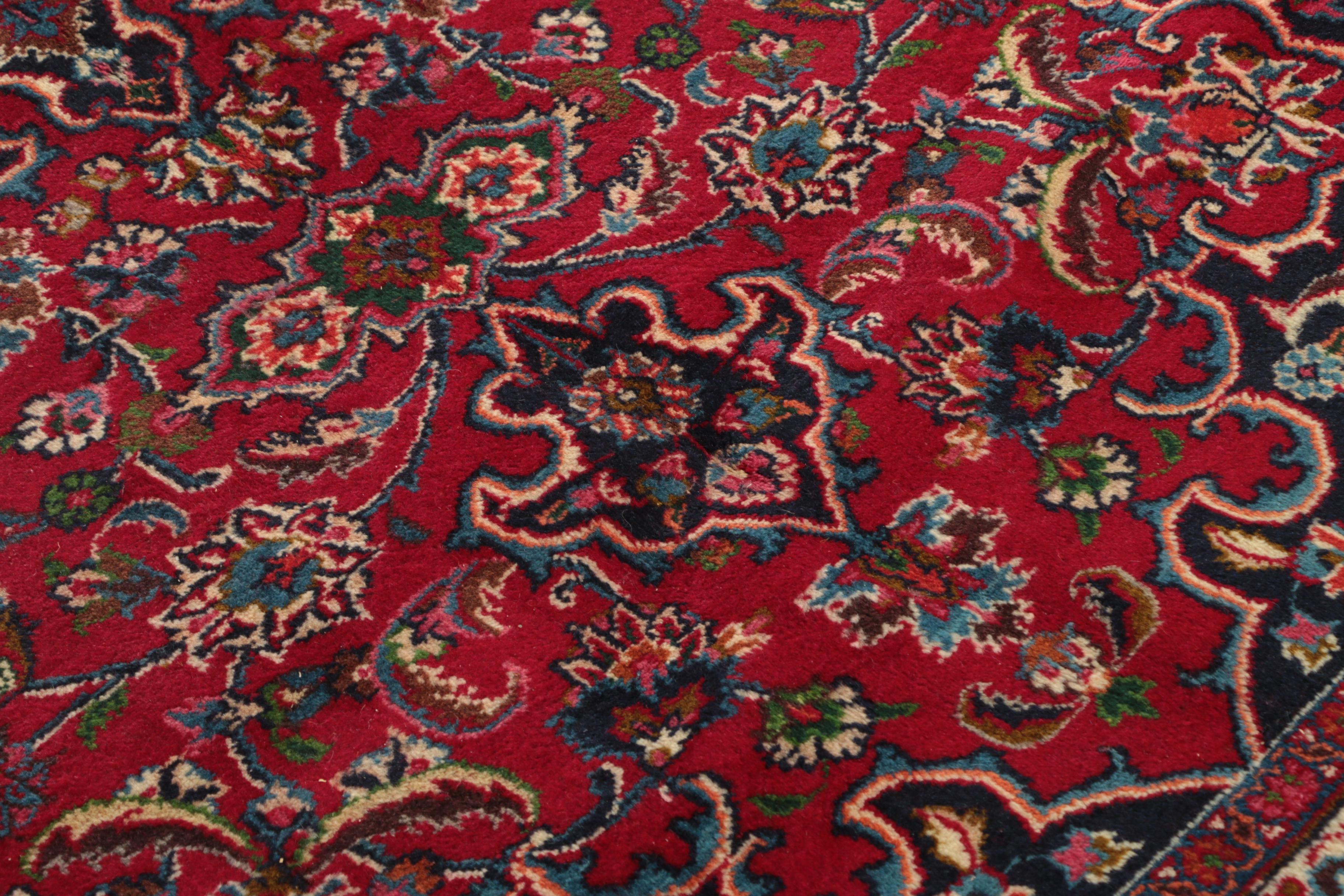 Hand-Knotted Persian Kashan Area Rug
