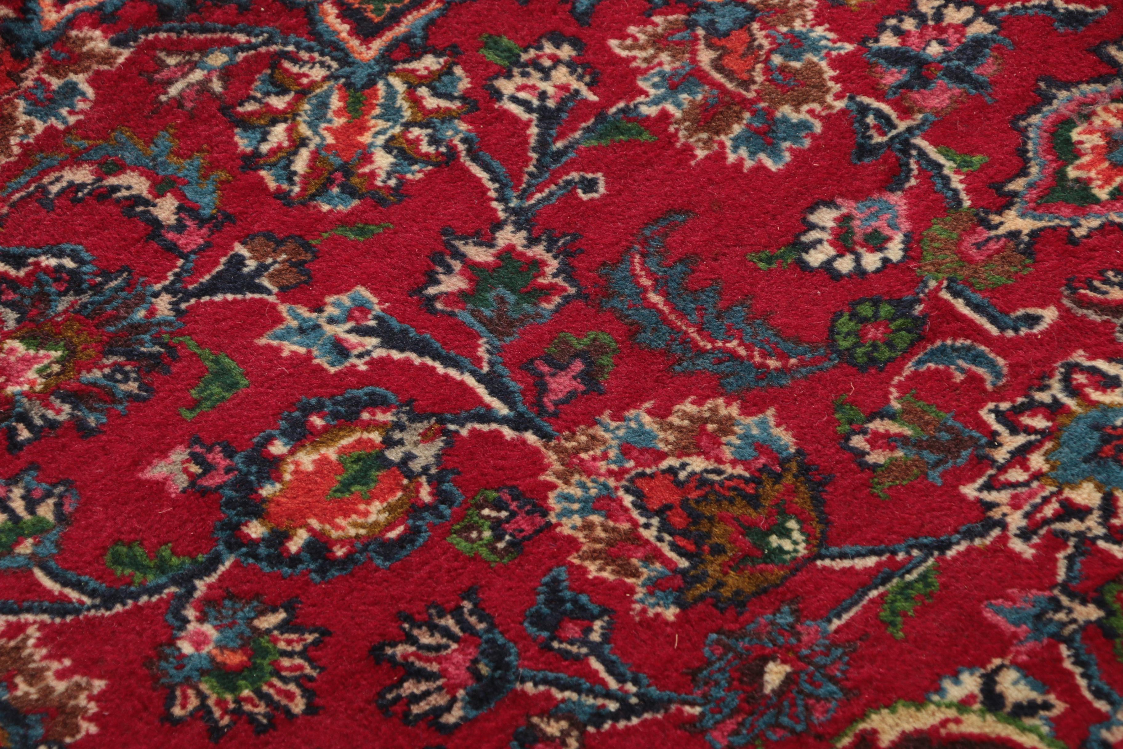 Hand-Knotted Persian Kashan Area Rug