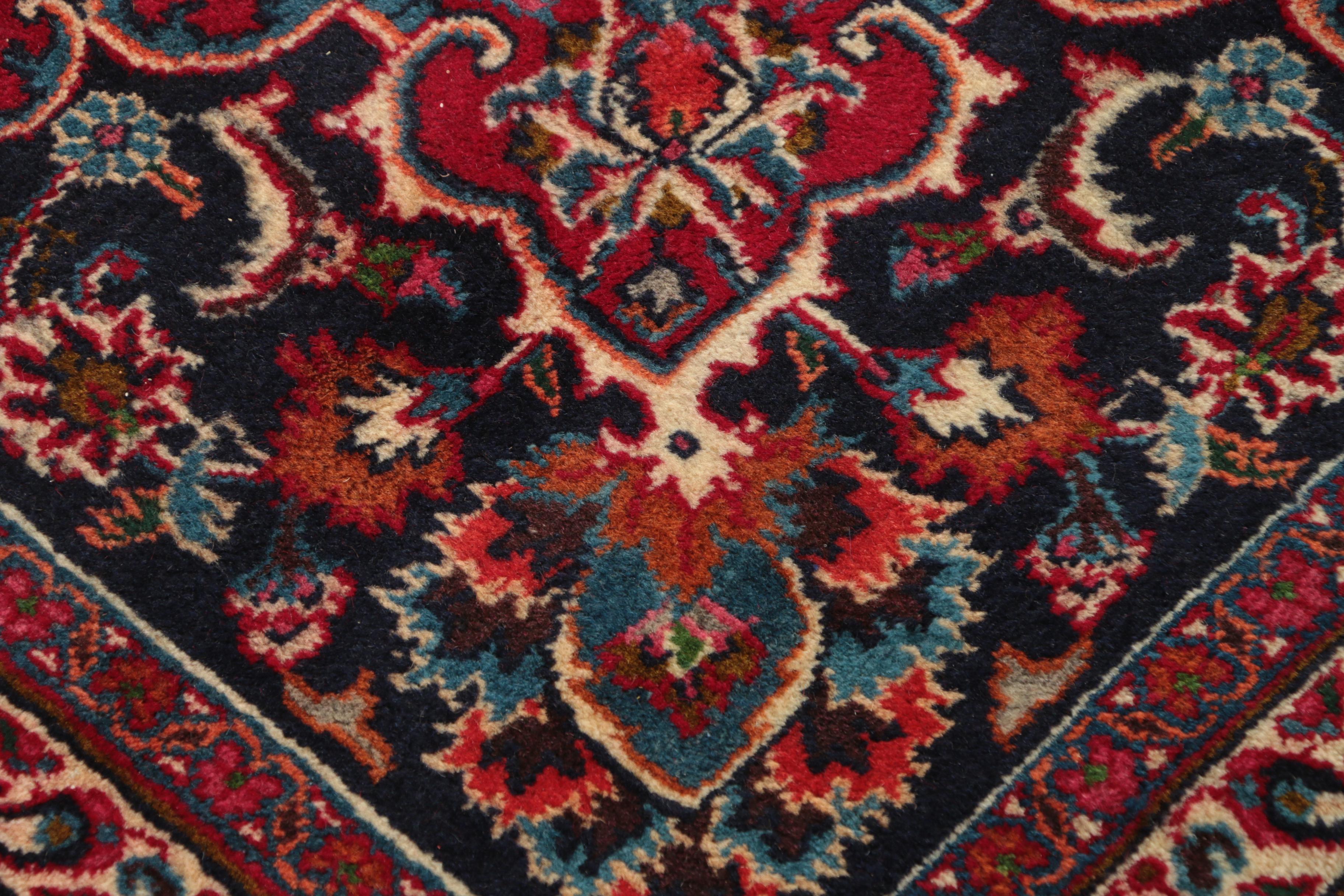 Hand-Knotted Persian Kashan Area Rug