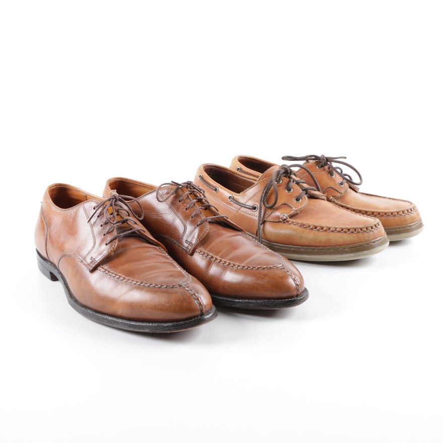 Men's Alden and Allen Edmonds Tan and Brown Leather Dress Shoes