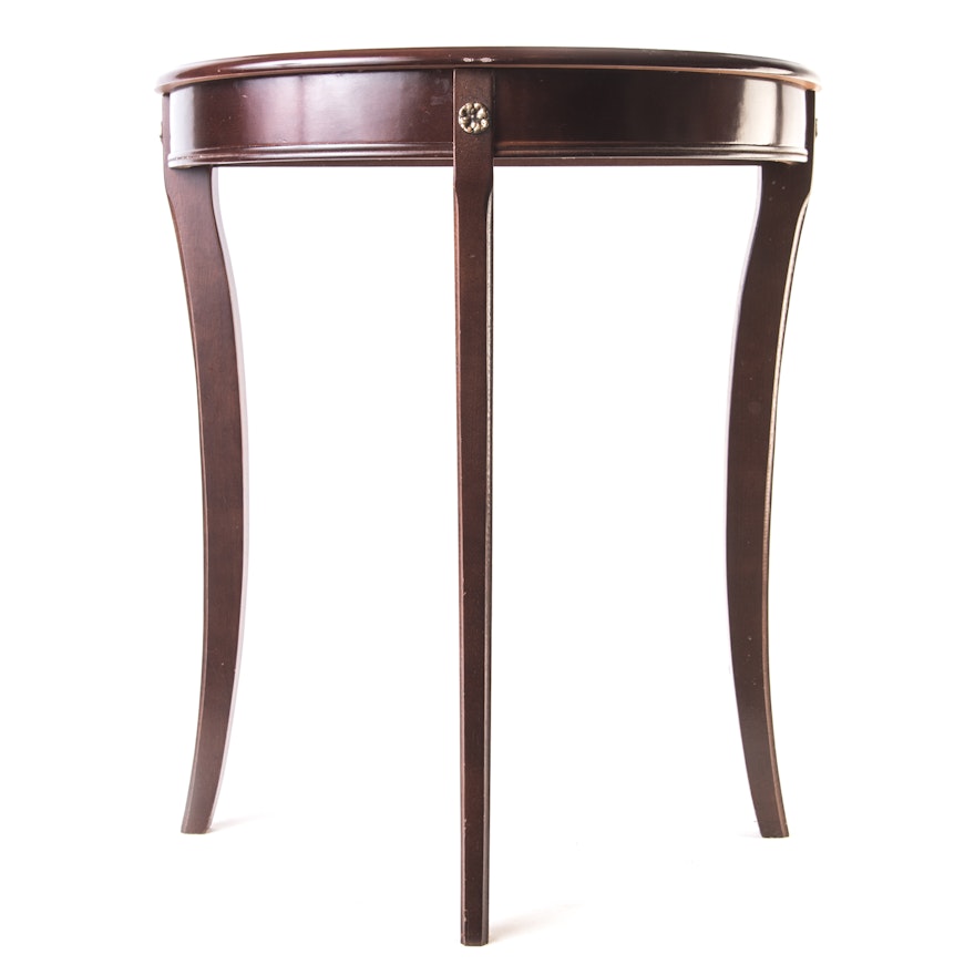 Cherry Veneer Demi Lune Accent Table