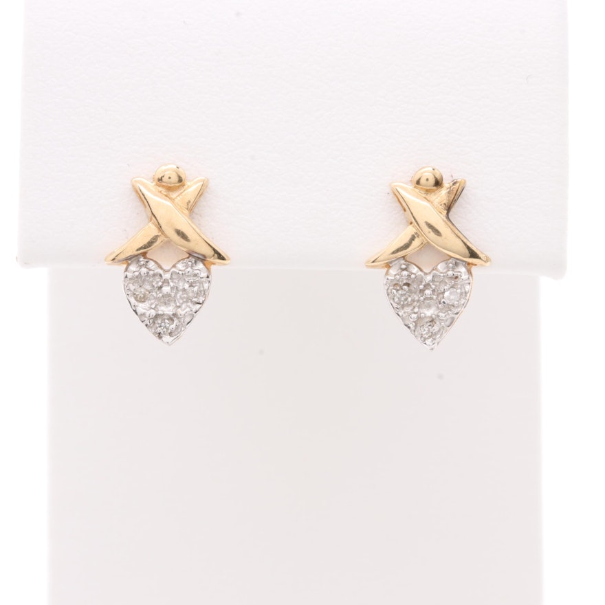 10K Yellow Gold Diamond Earrings