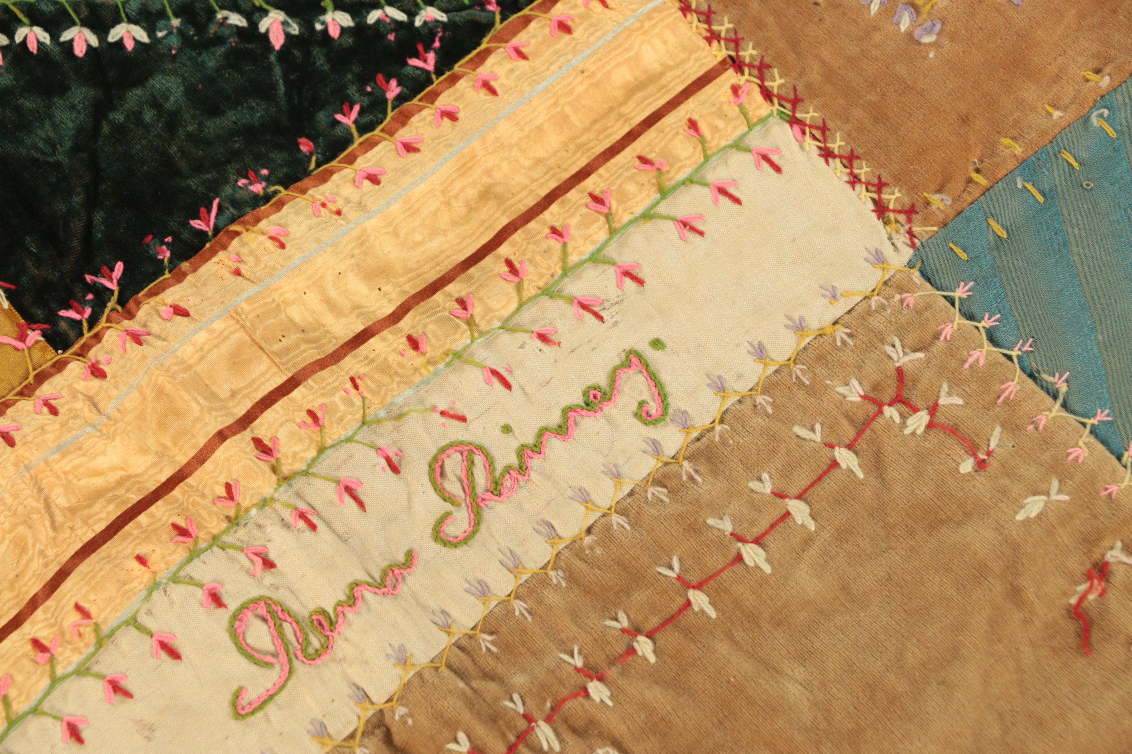 Late 19th Century Handmade Folk Art "Friendship" Quilt