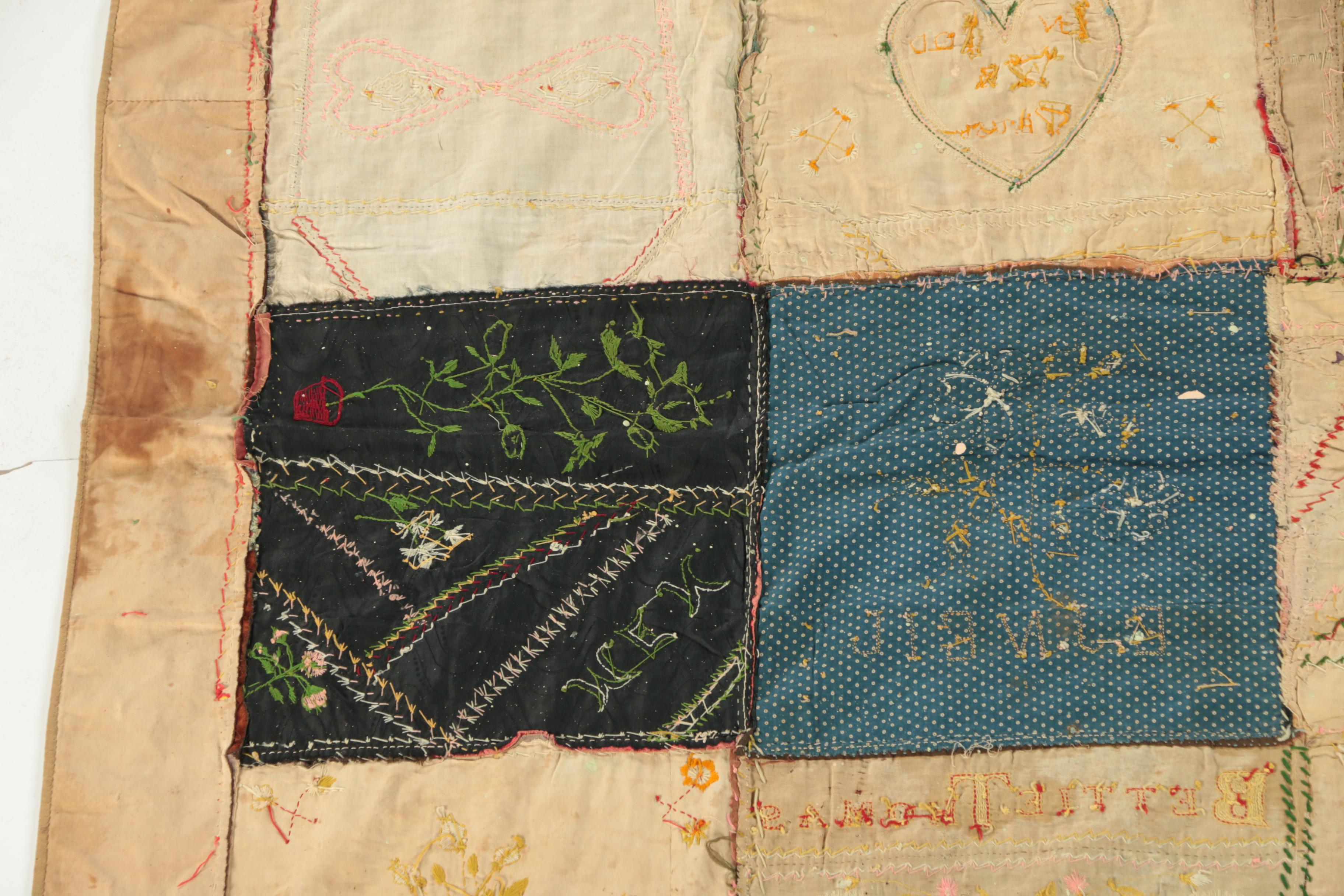 Late 19th Century Handmade Folk Art "Friendship" Quilt