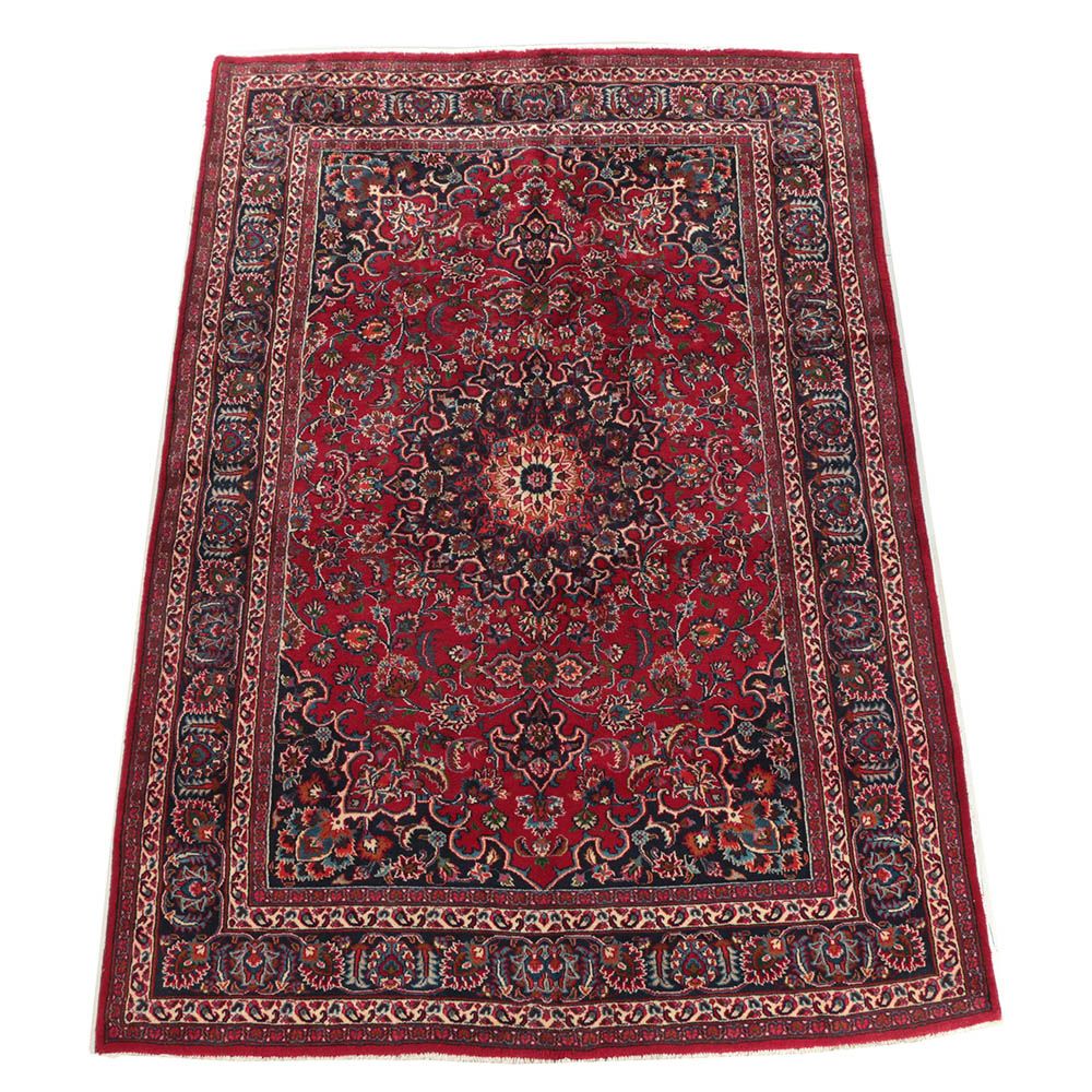 Hand-Knotted Persian Kashan Area Rug