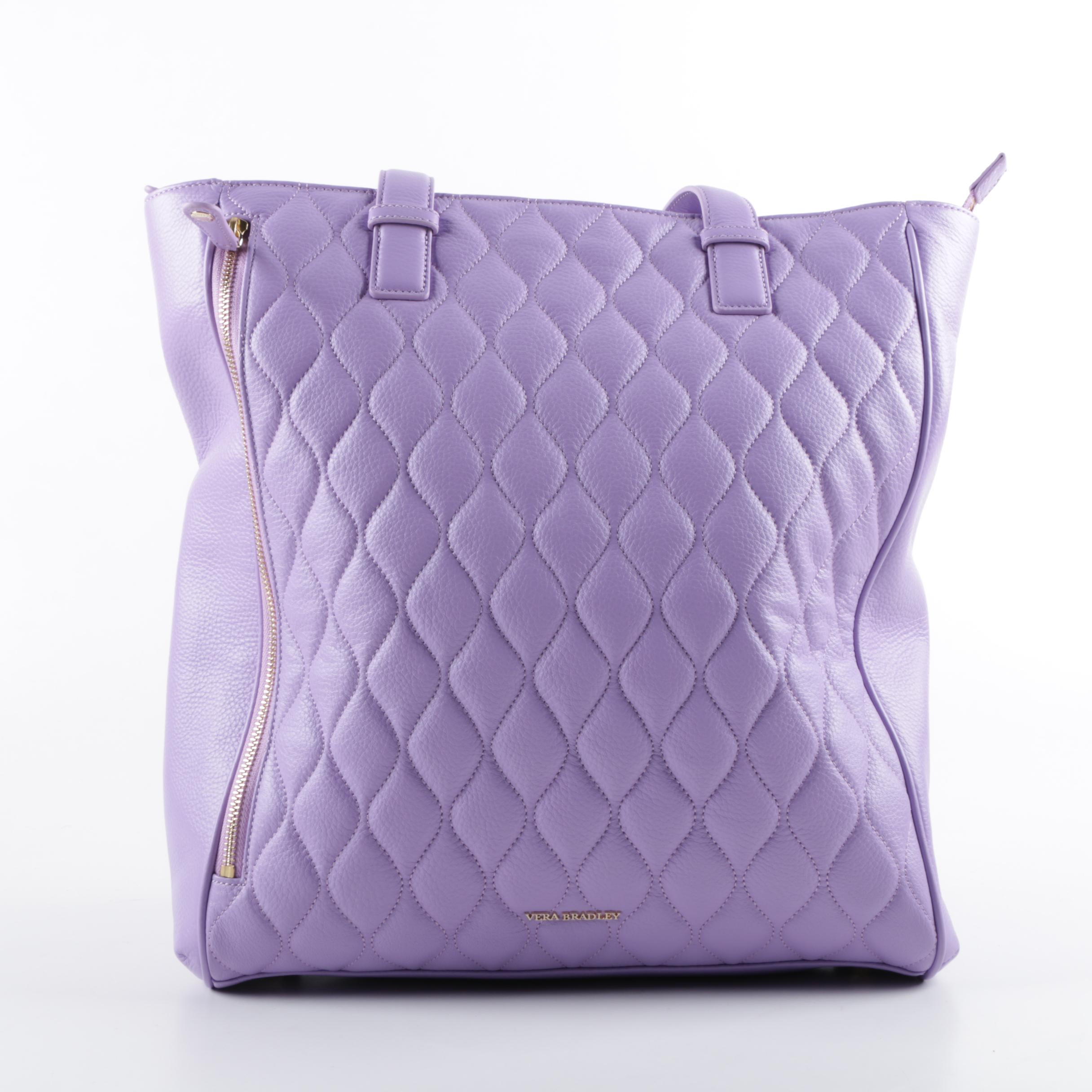 Vera Bradley Leah Lavender Leather Tote and Coach Patchwork Demi Handbag