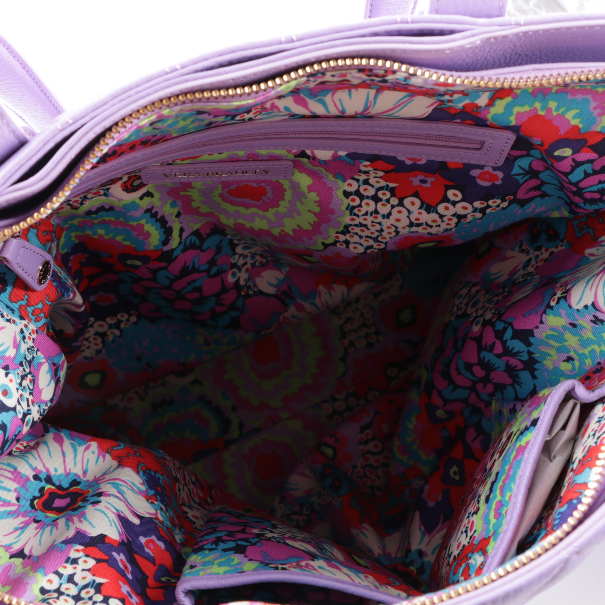 Vera Bradley Leah Lavender Leather Tote and Coach Patchwork Demi Handbag