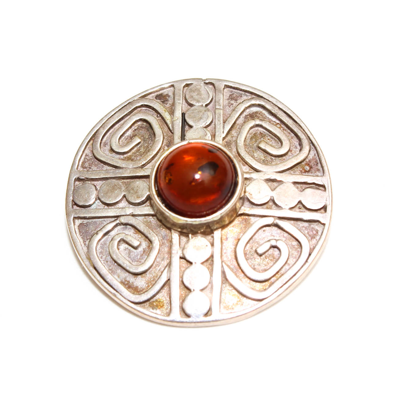 Sterling Silver and Amber Pendants and Figural Brooches including Sajen