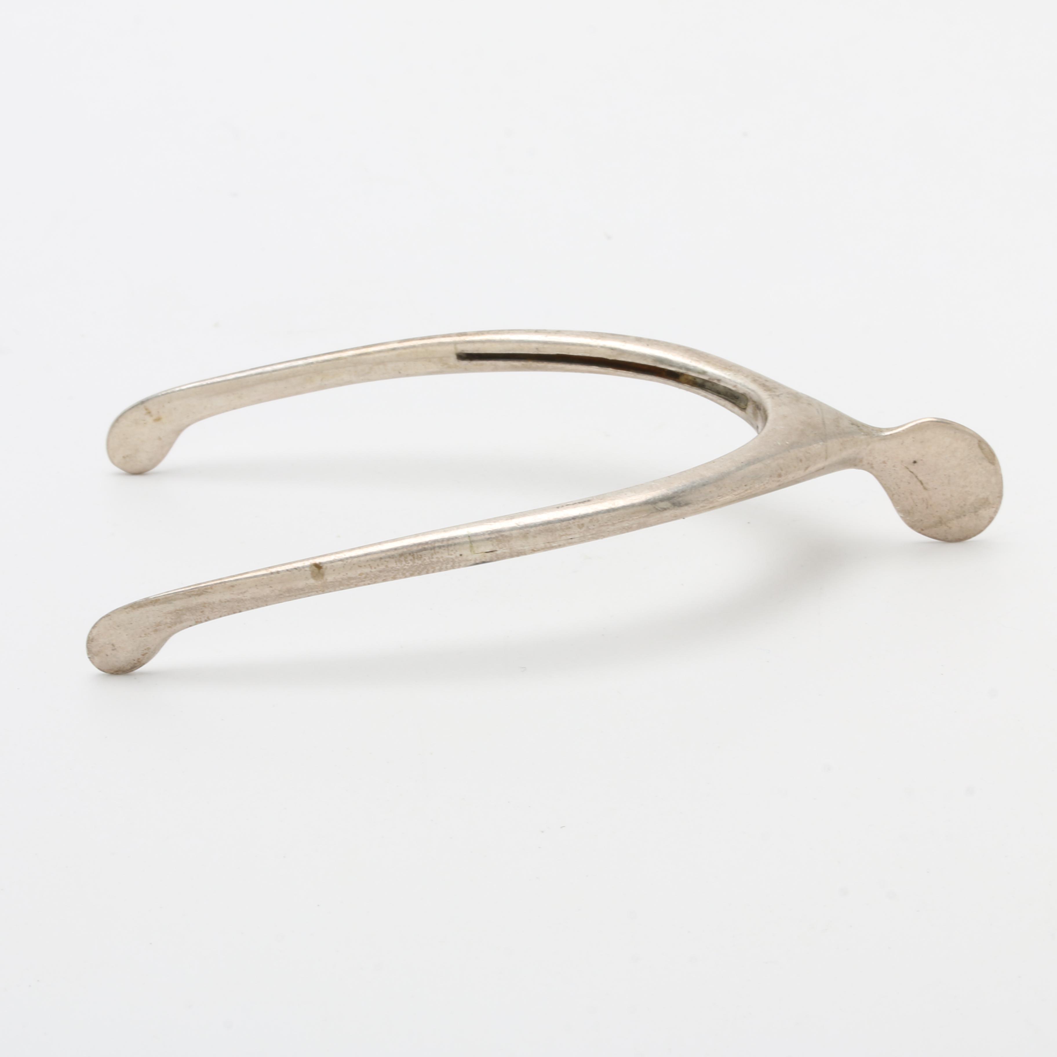 Circa 1900 Lebkuecher & Co Sterling Silver Wish Bone Ice Tongs