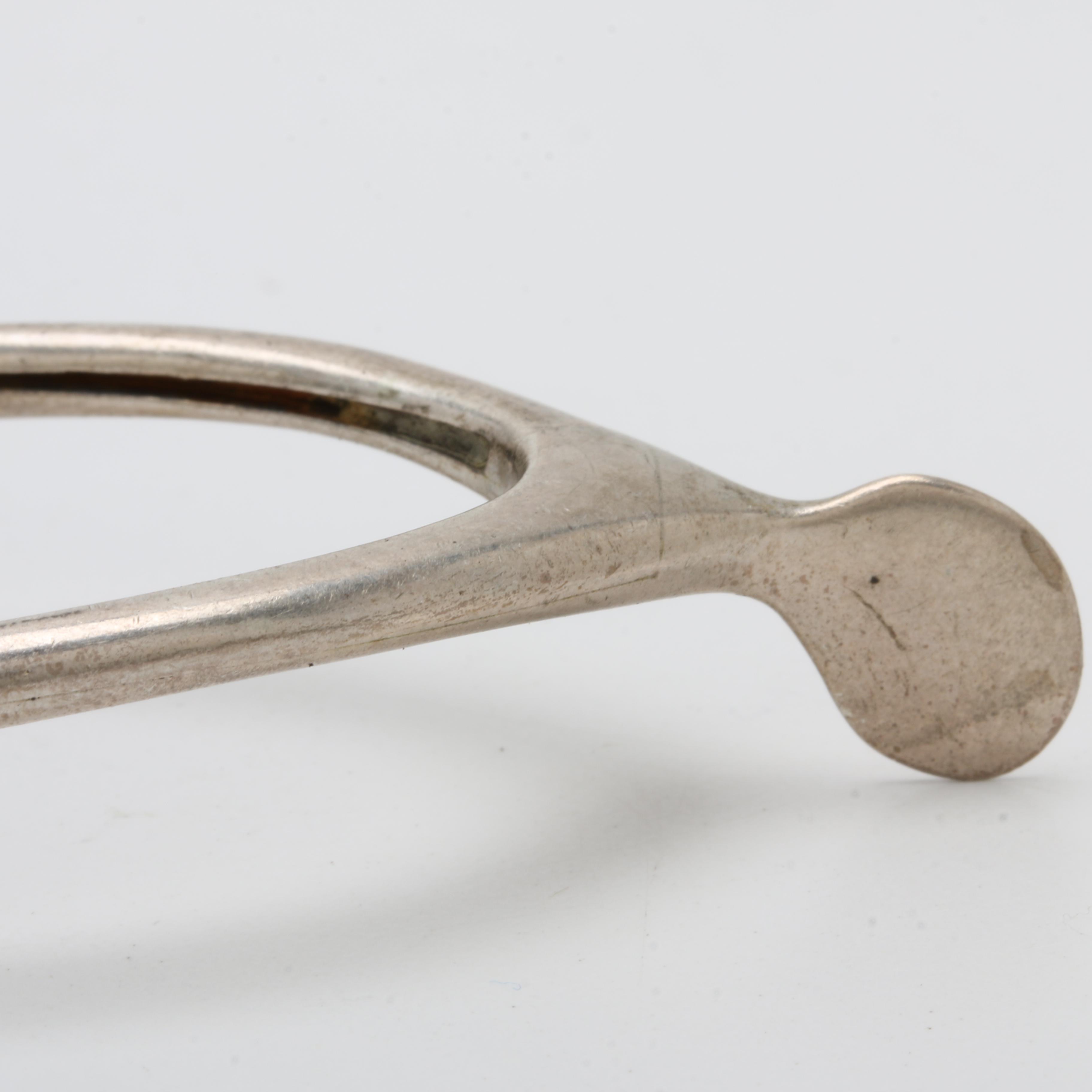 Circa 1900 Lebkuecher & Co Sterling Silver Wish Bone Ice Tongs